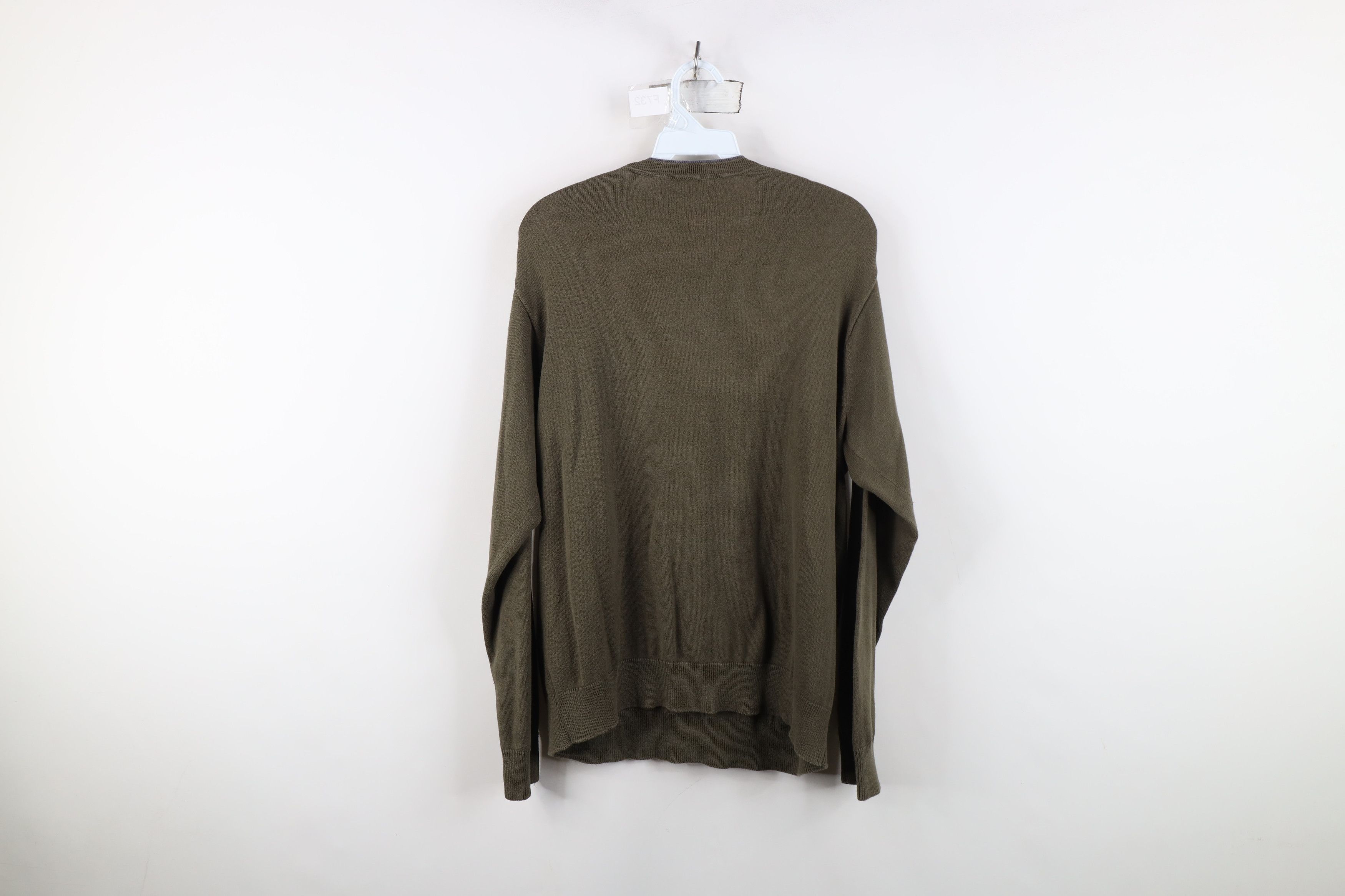 Vintage Vintage 90s Streetwear Checkered Knit V-Neck Sweater Green Size US L / EU 52-54 / 3 - 9 Thumbnail
