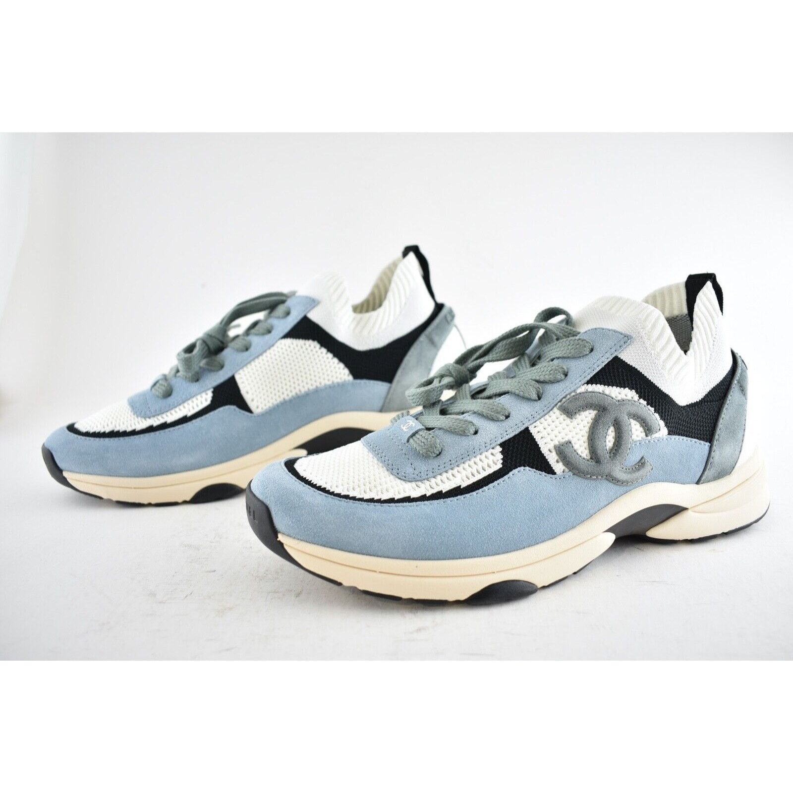 Chanel Chanel 22C Suede Knit CC Logo Low Top Trainer Sneaker 44 11 Size US 11 / EU 44 - 6 Thumbnail