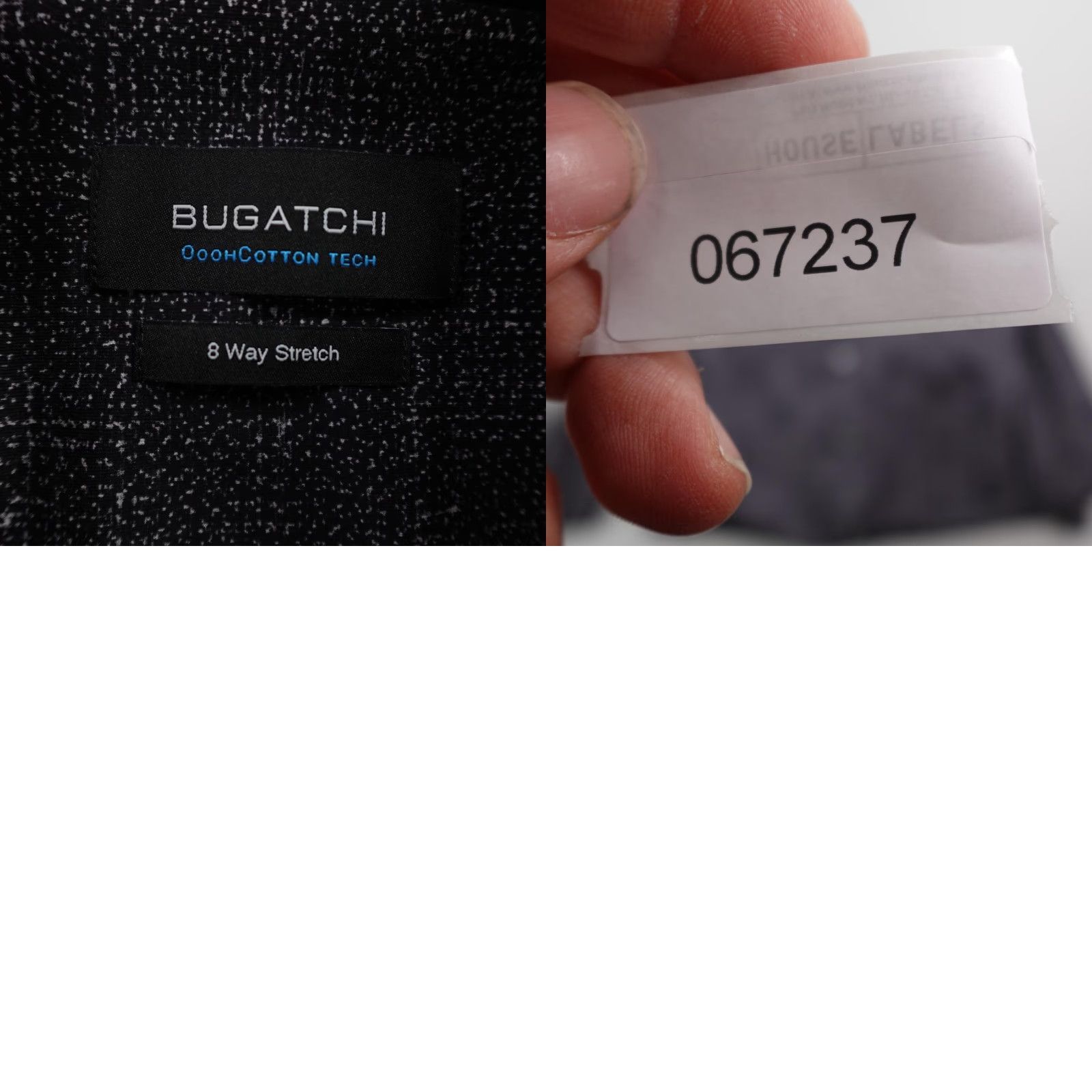 BUGATCHI Bugatchi Shirt Mens Large Black White OoohCotton Tech 8 Way Stretch Button Up Size US L / EU 52-54 / 3 - 8 Thumbnail