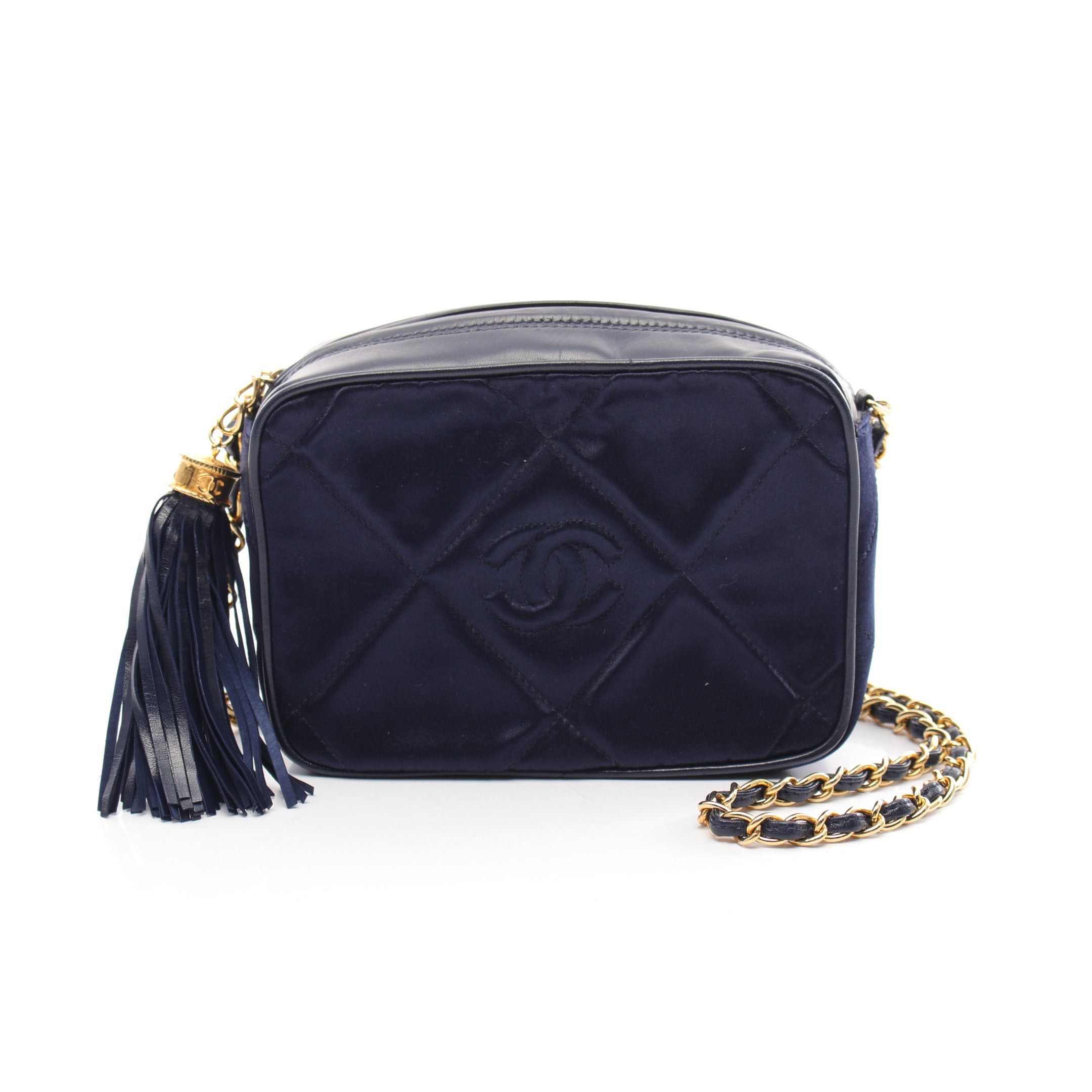 Chanel Chanel Matelasse Chain Shoulder Bag Tassel Satin Lambskin Dark Navy Gold Hardware Size ONE SIZE - 1 Thumbnail