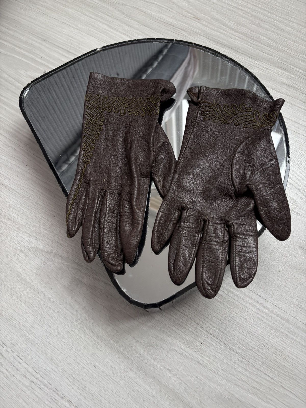 Vintage Vintage leather gloves Size ONE SIZE - 3 Thumbnail