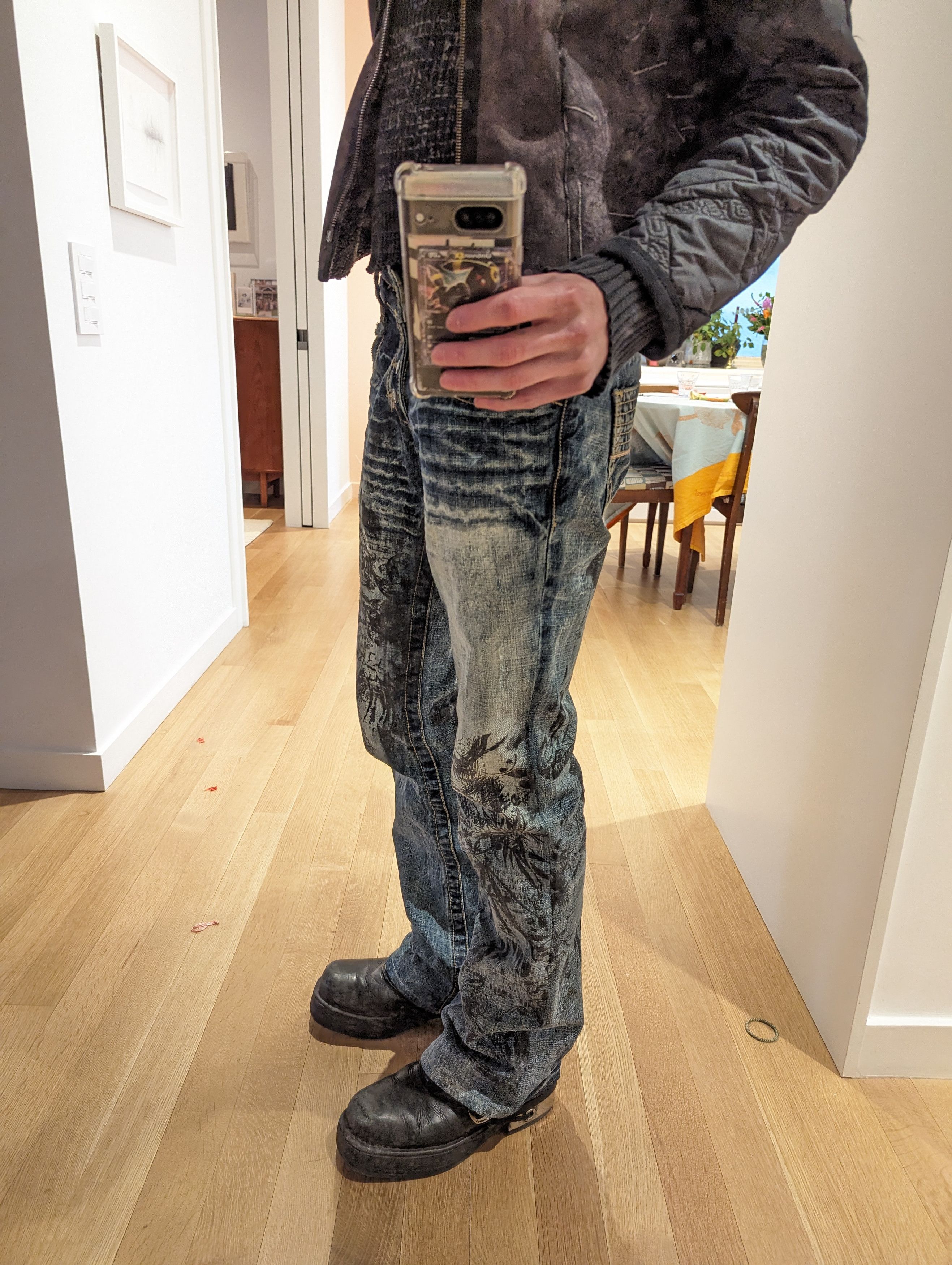 Japanese Brand × Tornado Mart Tornado mart printed flared jeans Size US 30 / EU 46 - 11 Thumbnail