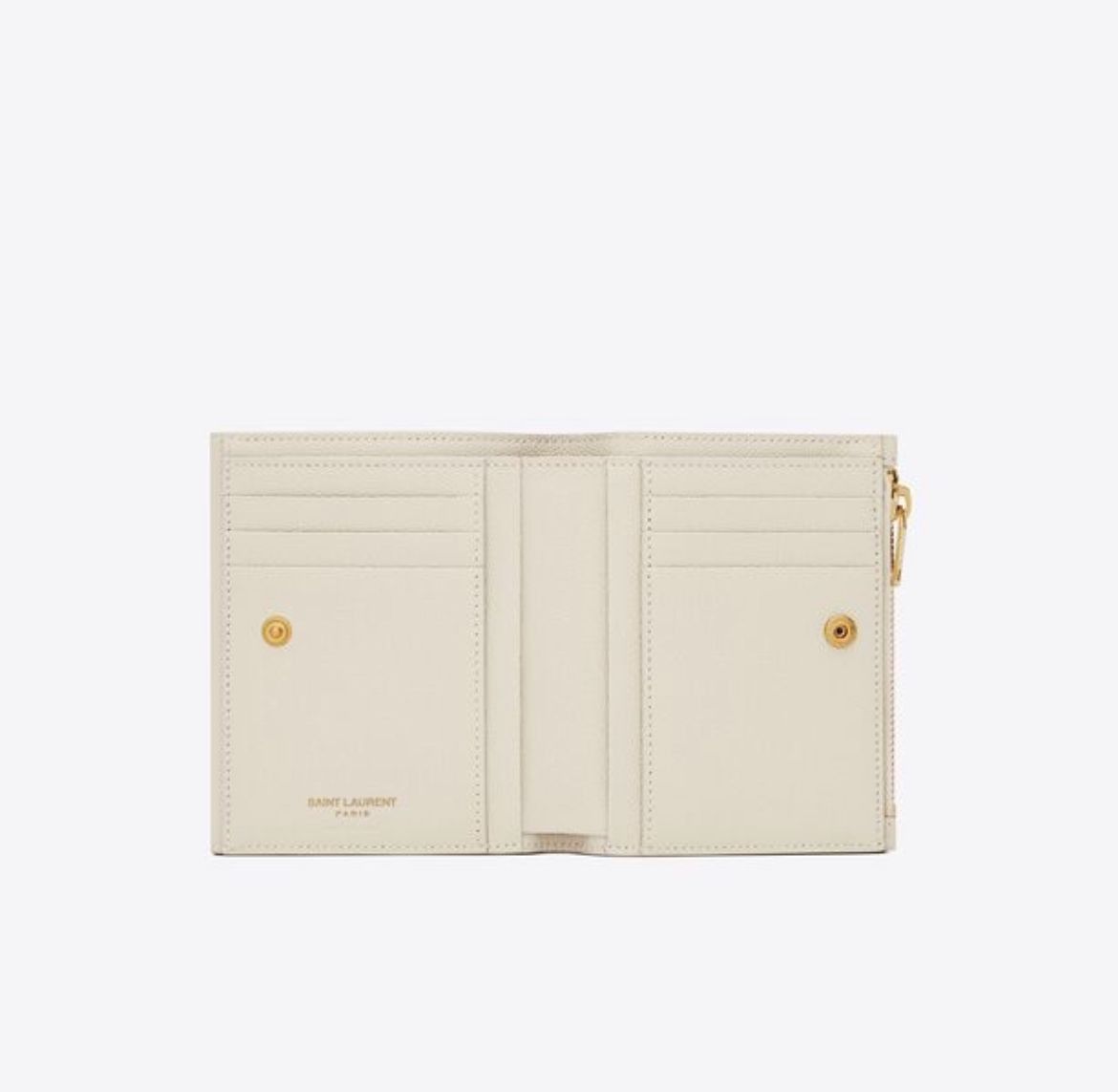 Saint Laurent Paris o1s1wg110924 Size: OS / Uptown Compact Leather Wallet Cream Size ONE SIZE - 2 Thumbnail