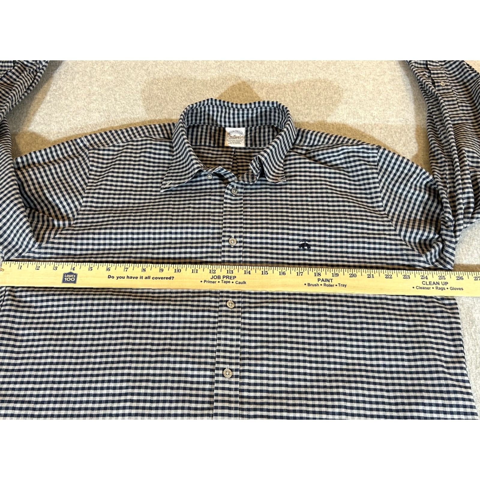 Brooks Brothers Brooks Brothers Shirt Mens XL Blue Check Non Iron Stretch Button Long Sleeve Size US XL / EU 56 / 4 - 3 Thumbnail