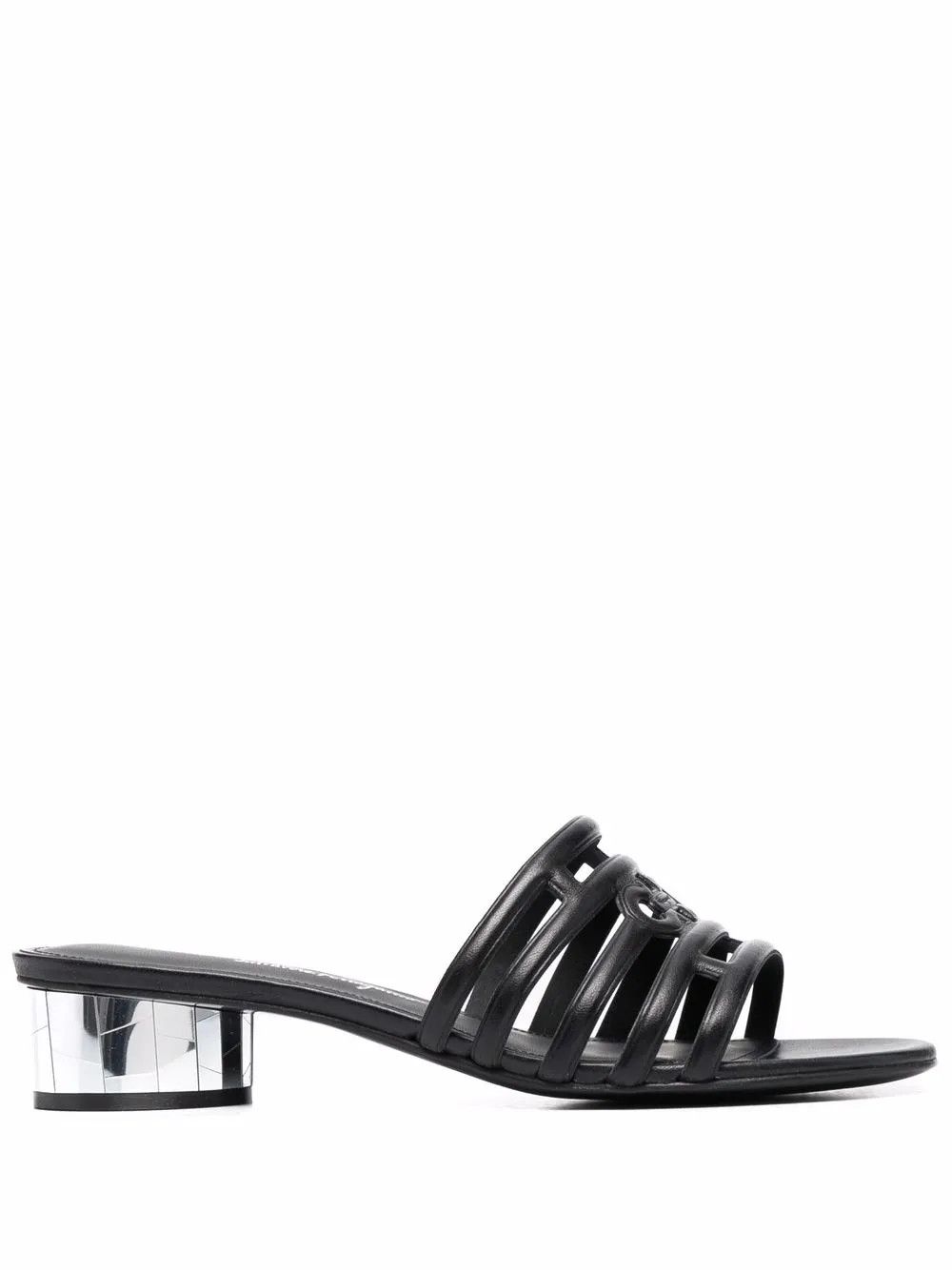 Salvatore Ferragamo o1y0426 Geometric Heel Mules in Black Size US 10.5 / IT 40.5 - 1 Thumbnail