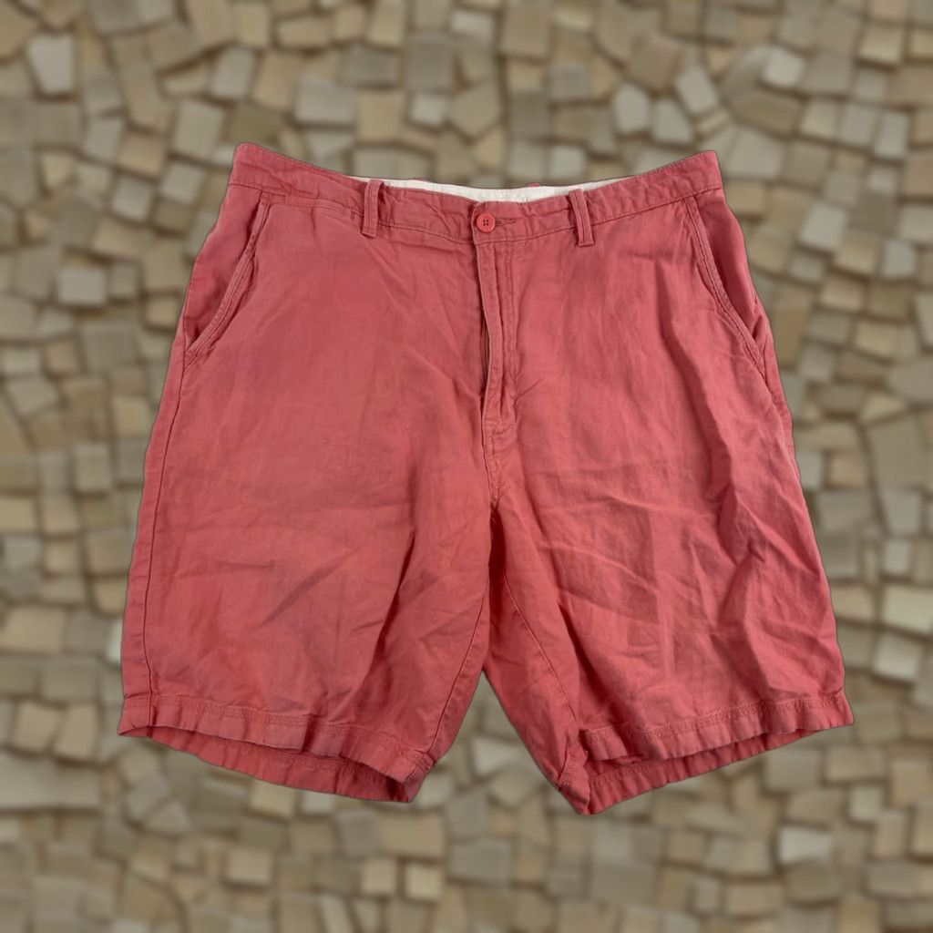 Nautica Nautica Shorts Mens 36W Pink Chino Flat Front Back Pockets Casual Travel Linen Cotton Modern 39 in Waist Regular No Vintage Mens Size US 39 - 1 Thumbnail