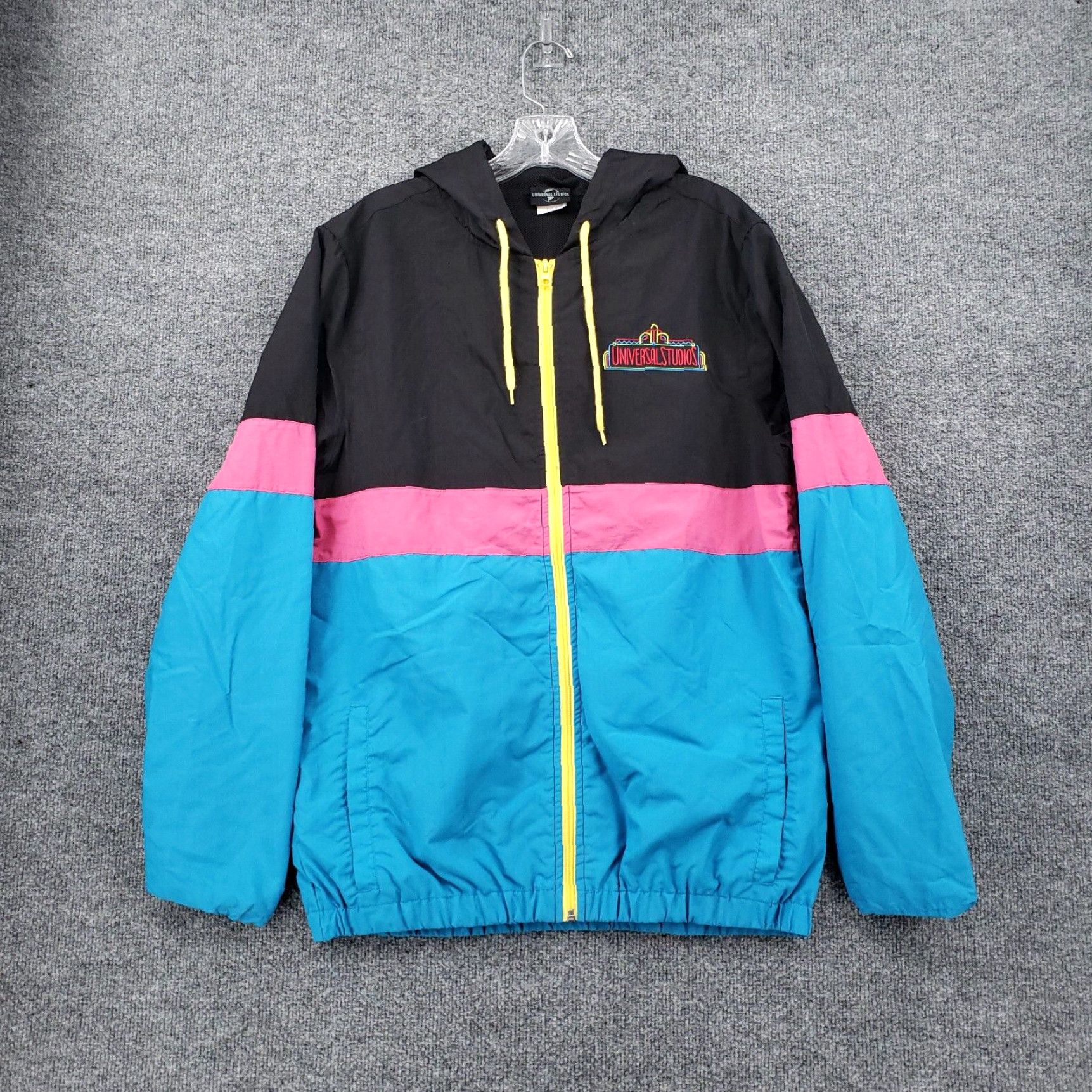 Vintage Classic Retro Style Black and Blue Hooded Windbreaker Jacket for Men in Medium Size Grailed