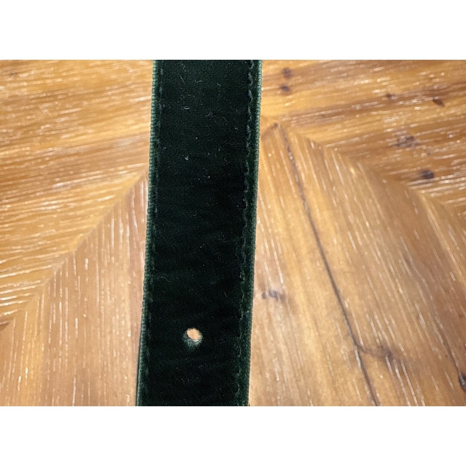Other Velvet Dark Green Belt With Gold Buckle For Women Size M Mad Size ONE SIZE - 2 Thumbnail