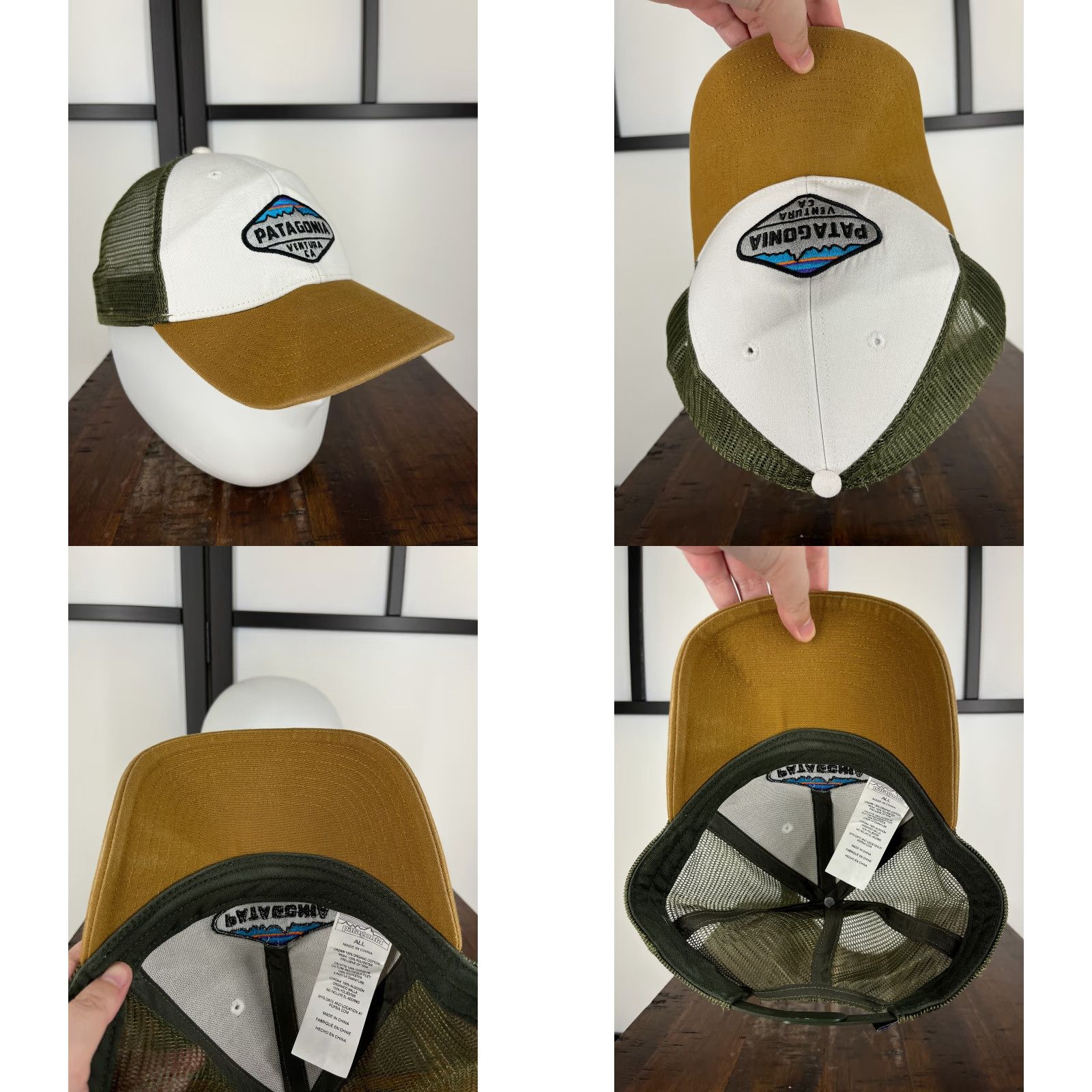 Patagonia Patagonia Hat Cap Snap Back Adult One Size Beige Green Ventura CA Trucker Cotton Size ONE SIZE - 8 Thumbnail
