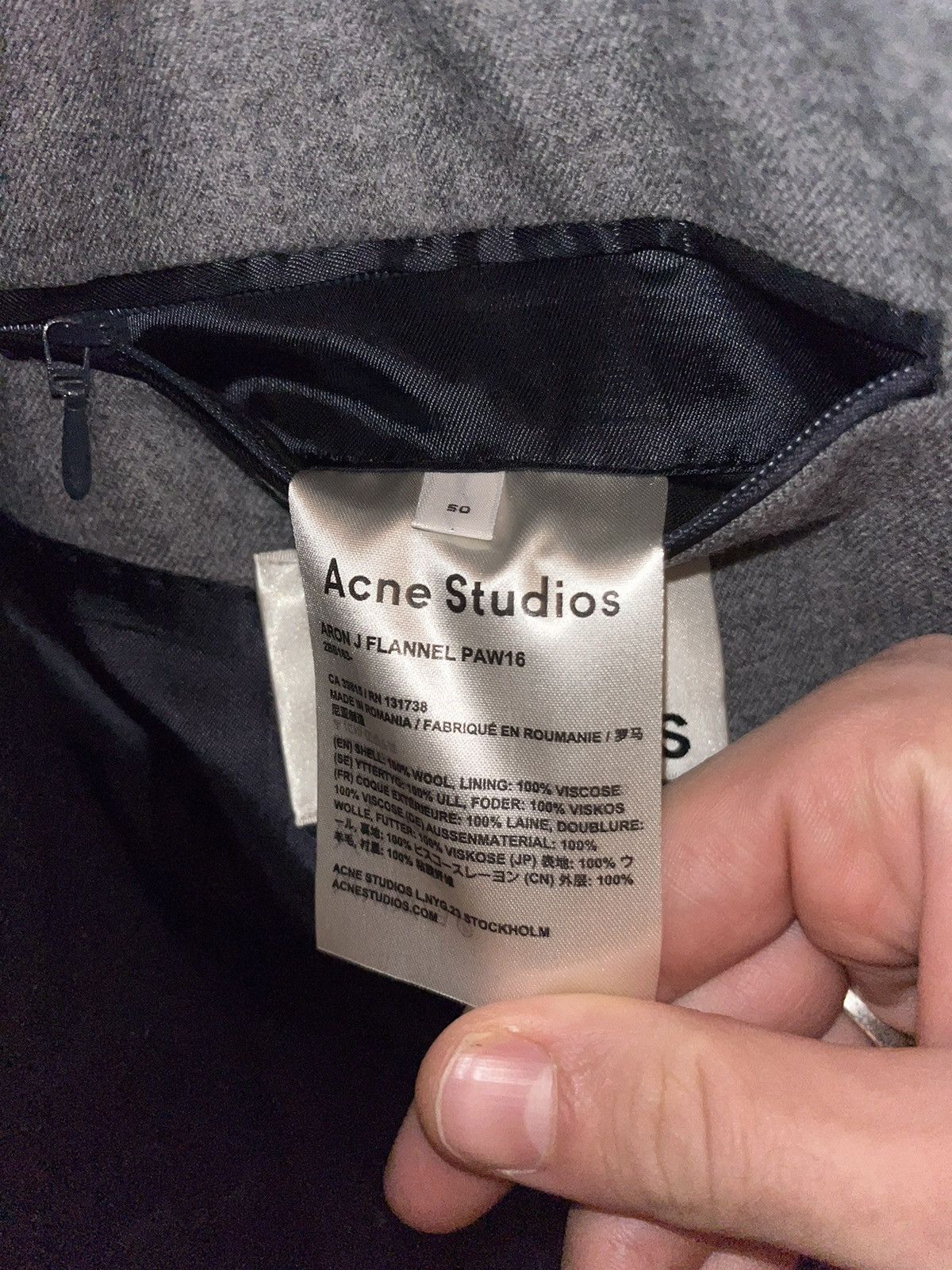 Acne Studios Acne Grey Flannel Blazer Aron Size 50R - 6 Thumbnail