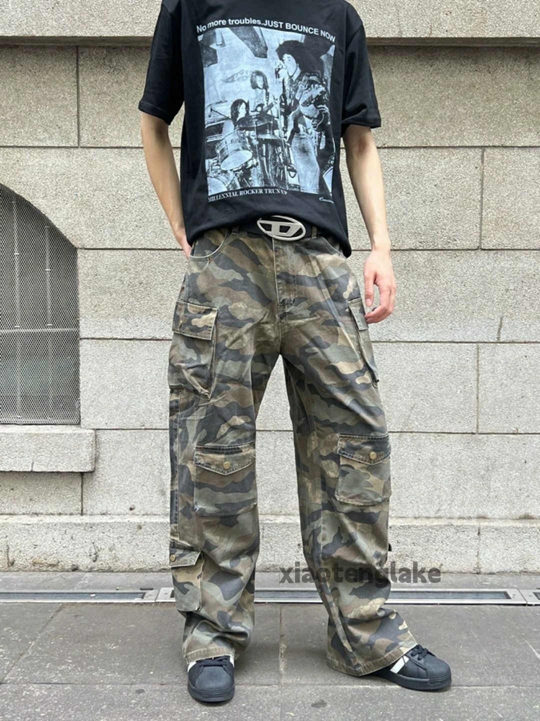 Designer × Japanese Brand × Vintage utility washed faded camo loose baggy cargo pants Size US 32 / EU 48 - 1 Thumbnail