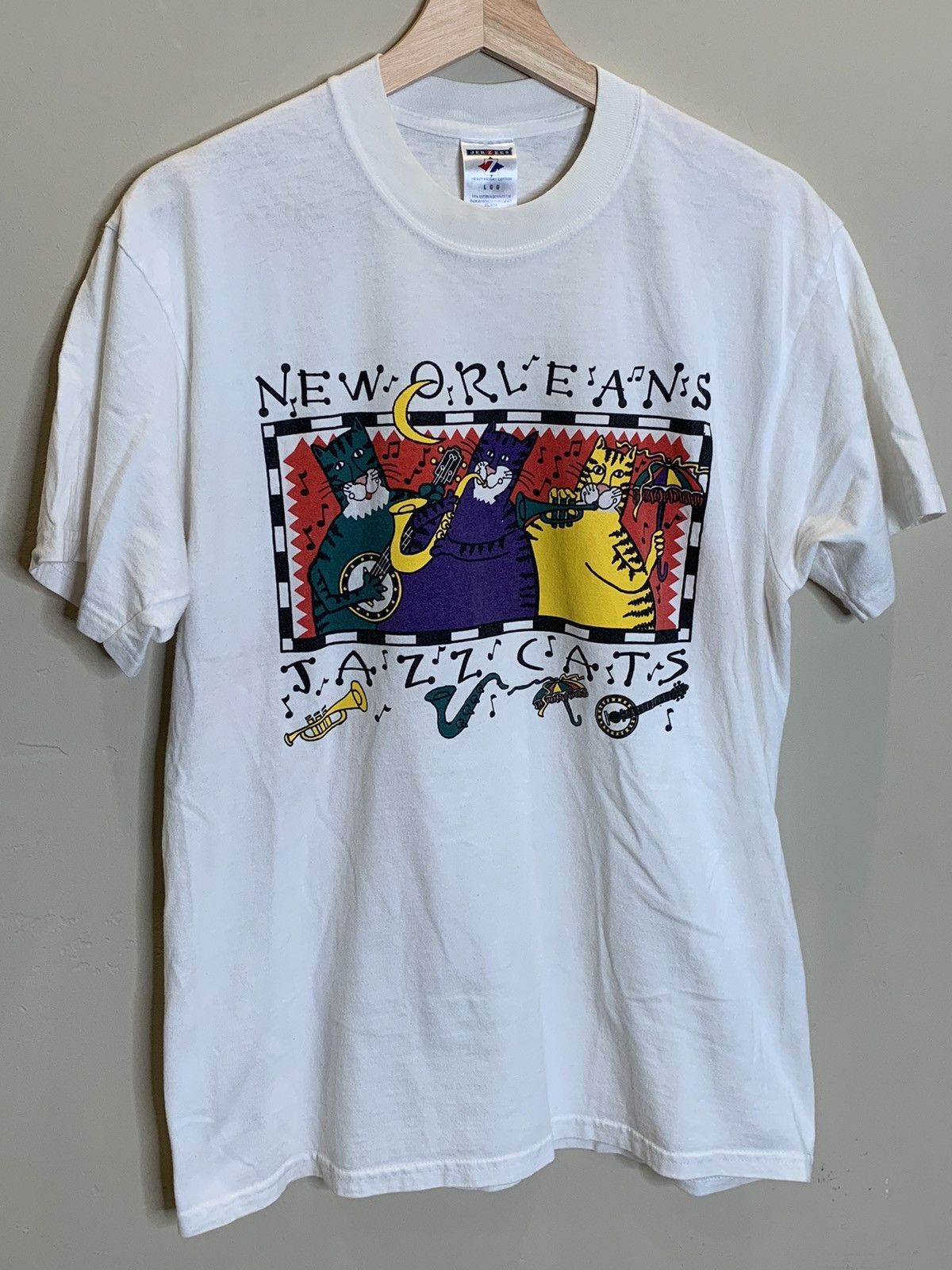 Vintage *RARE* Vintage New Orleans Jazz Cats Funny Art Animal Shirt Size US L / EU 52-54 / 3 - 1 Thumbnail