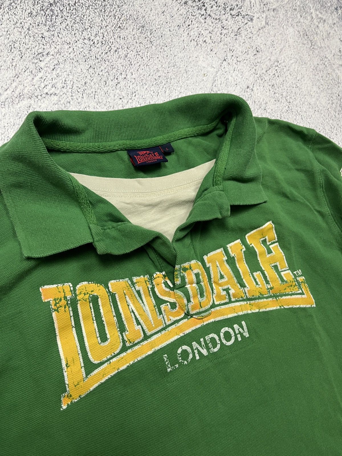 Lonsdale Vintage Lonsdale Polo tee Big Logo Old Money 00s USA Size US M / EU 48-50 / 2 - 8 Thumbnail