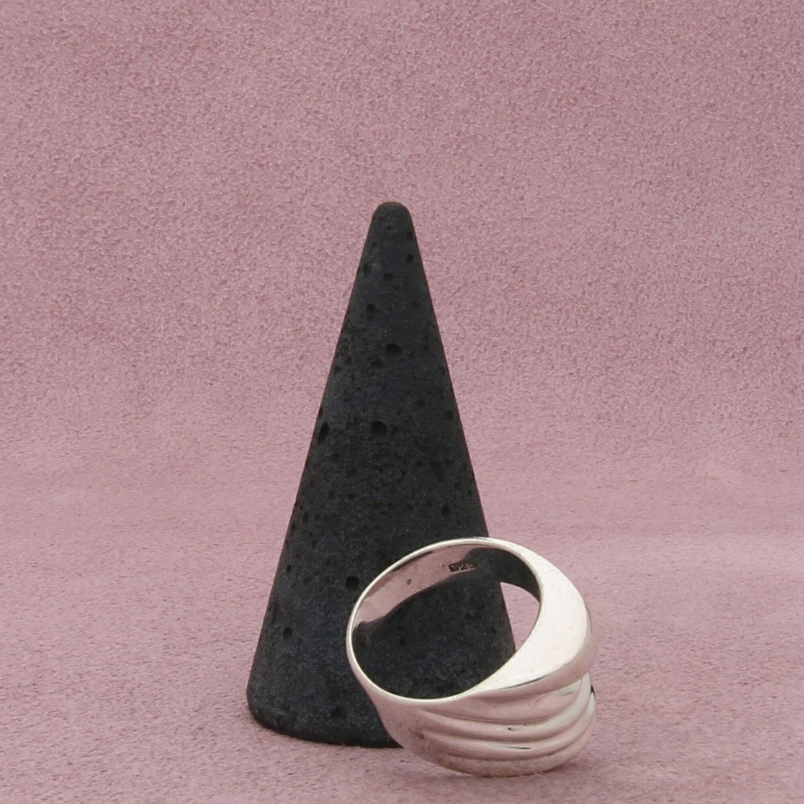 Sterling Silver sterling silver vintage modernist ribbed band ring size 6.5 Size ONE SIZE - 5 Thumbnail