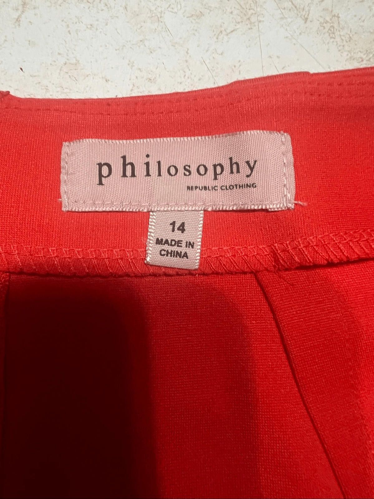Designer Philosophy Blazing Red Skirt Sz 14 NWT Size 36" / US 14 / IT 50 - 6 Thumbnail