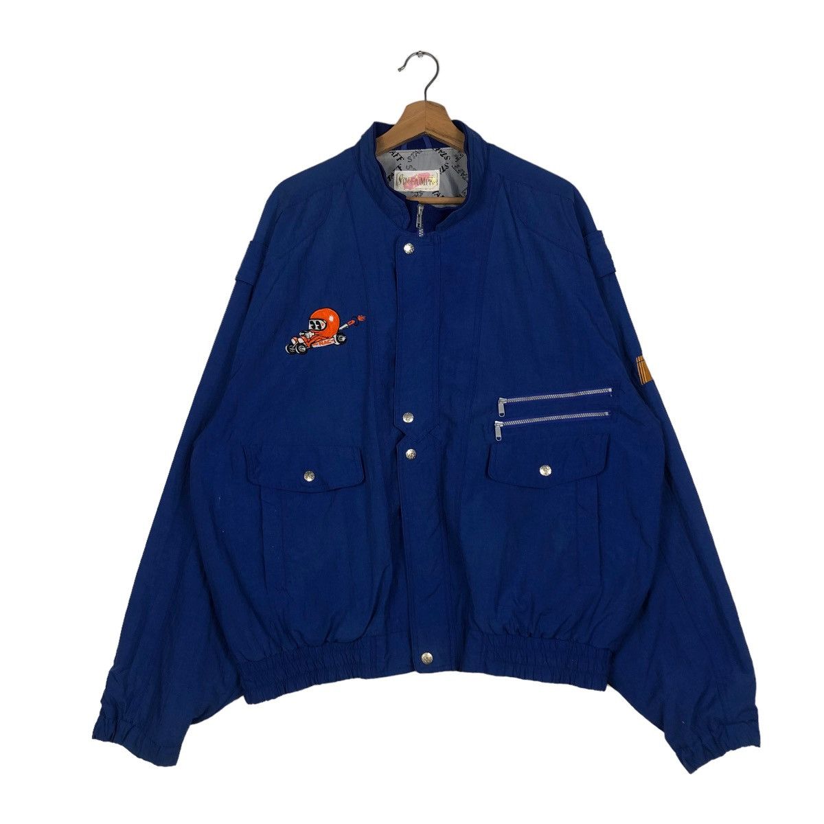 Vintage 📌VINTAGE BOMBER JACKET ITALIANA PETROLI RACING BIG LOGO Size US L / EU 52-54 / 3 - 3 Thumbnail