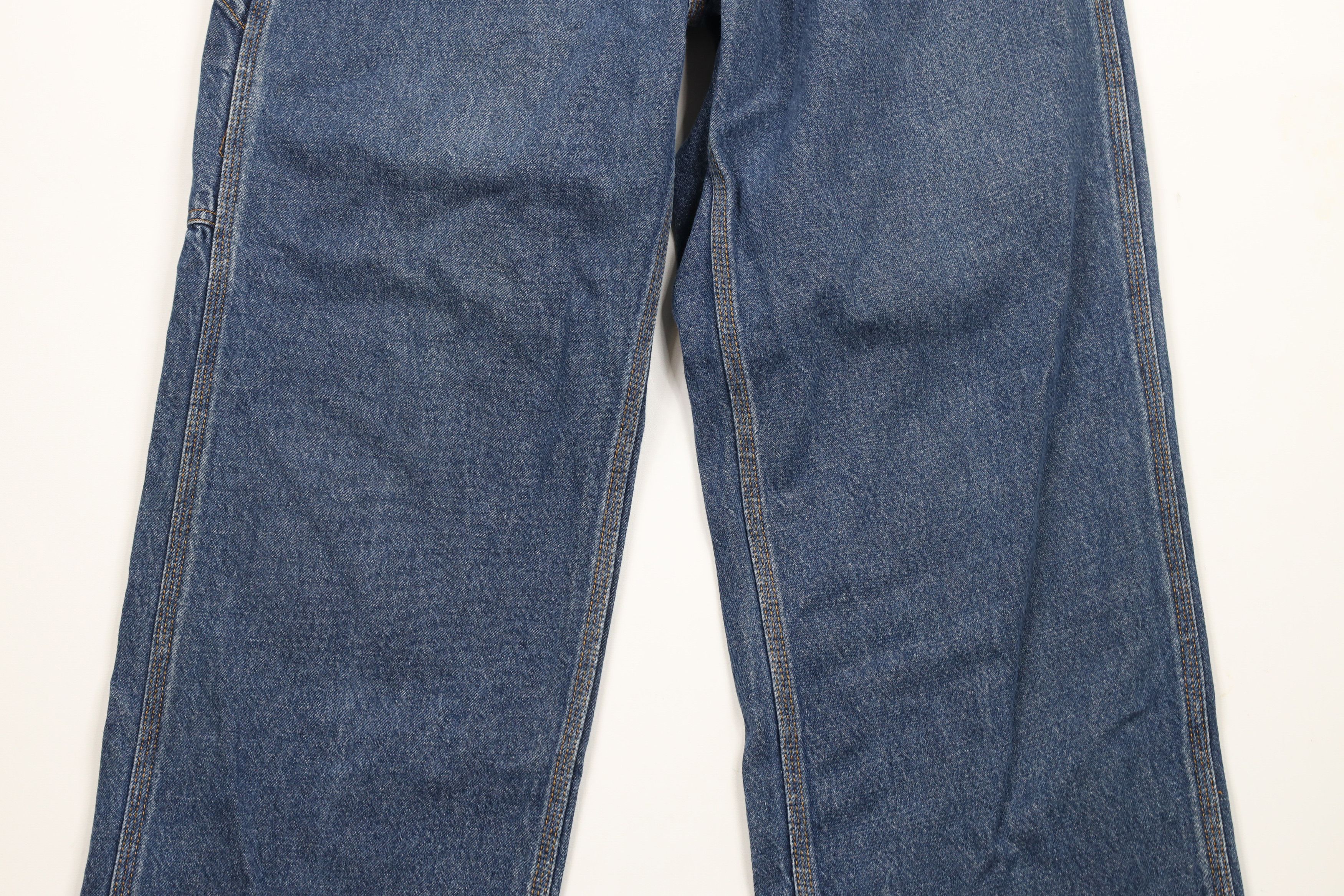 Calvin Klein × Vintage Vintage 90s Calvin Klein Spell Out Wide Leg Dungaree Jeans Size US 31 - 3 Thumbnail
