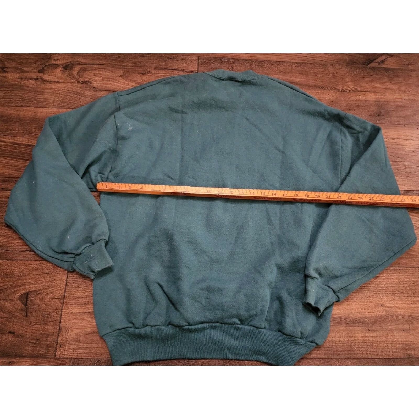 Jerzees VINTAGE Jerzees Mens XL Green 90s Crewneck Long Sleeve Distressed Sweatshirt Cotton Blend Size US XL / EU 56 / 4 - 2 Thumbnail