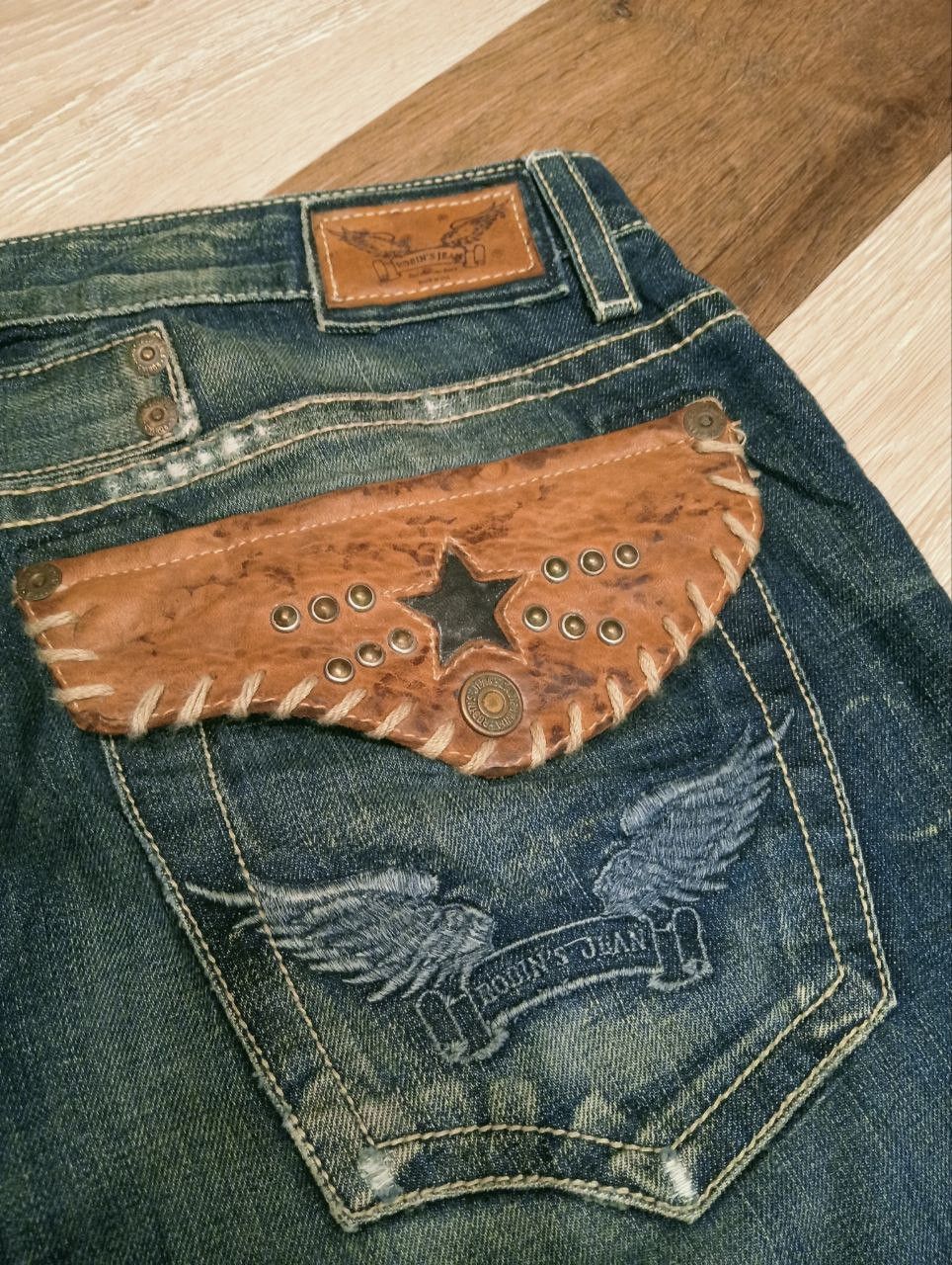 Robins Jeans VINTAGE ROBIN'S JEAN LEATHER POCKET CROPPED PANTS Size US 38 / EU 54 - 5 Thumbnail