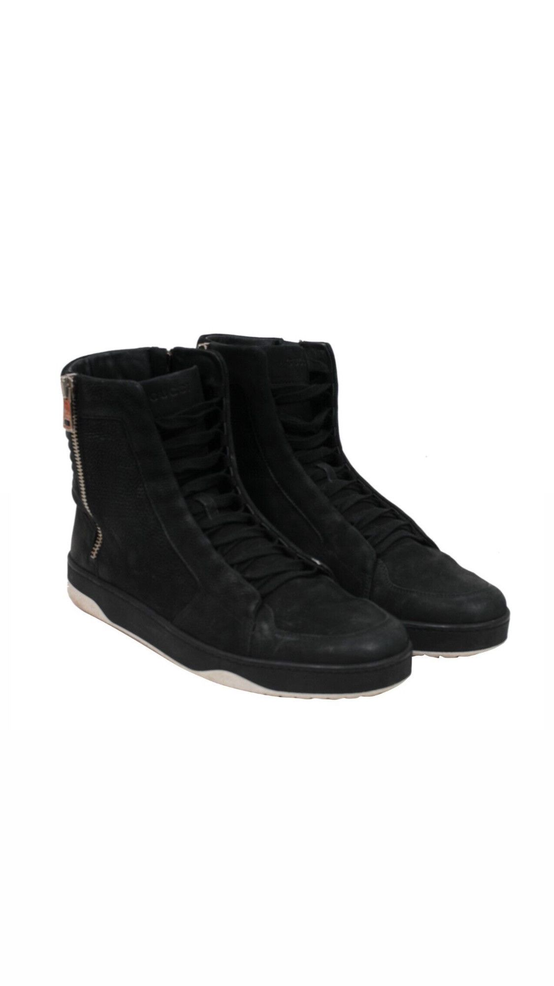 Hudson Black Leather High Top Sneakers