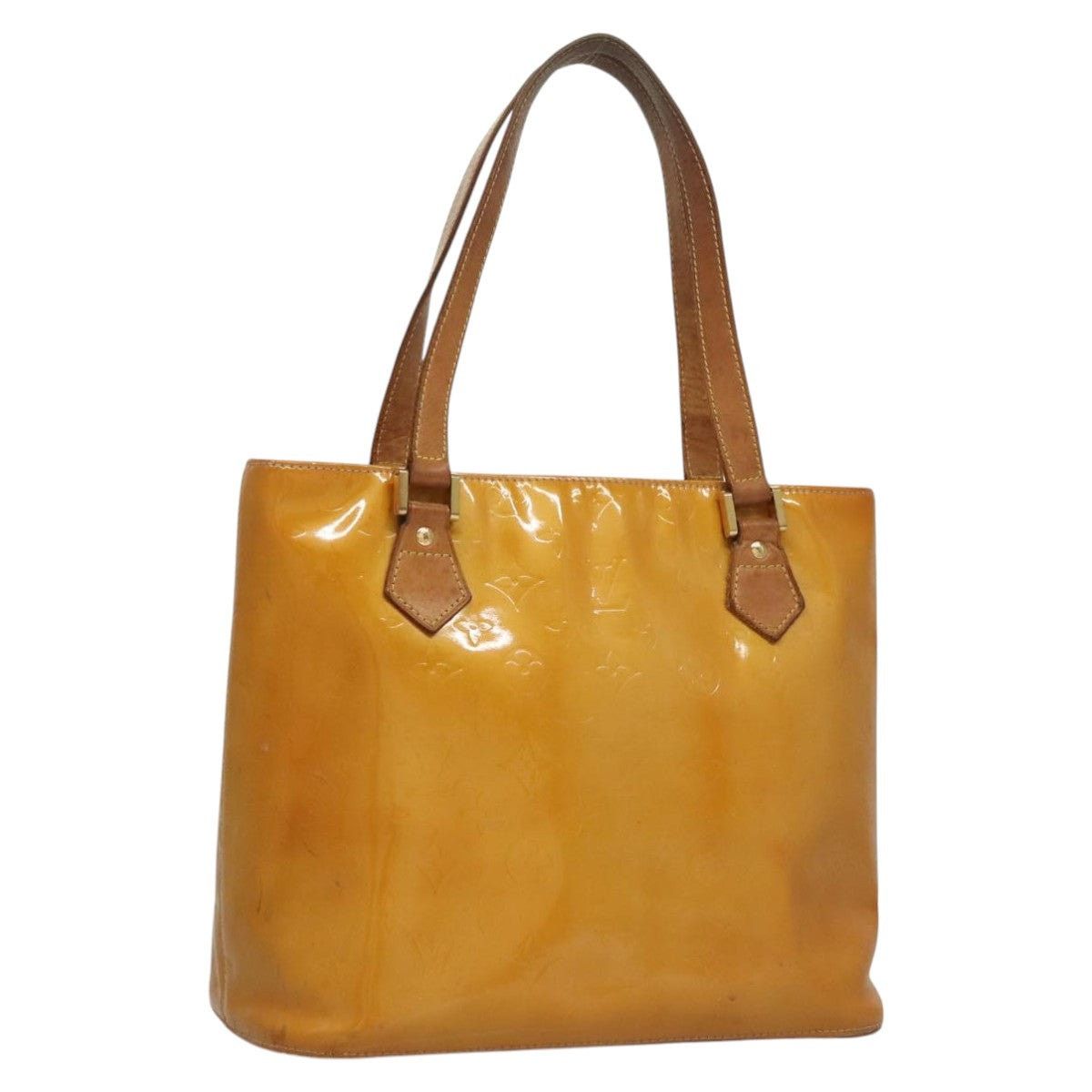 Louis Vuitton LOUIS VUITTON Monogram Vernis Houston Hand Bag Jaune M91121 Size ONE SIZE - 1 Thumbnail