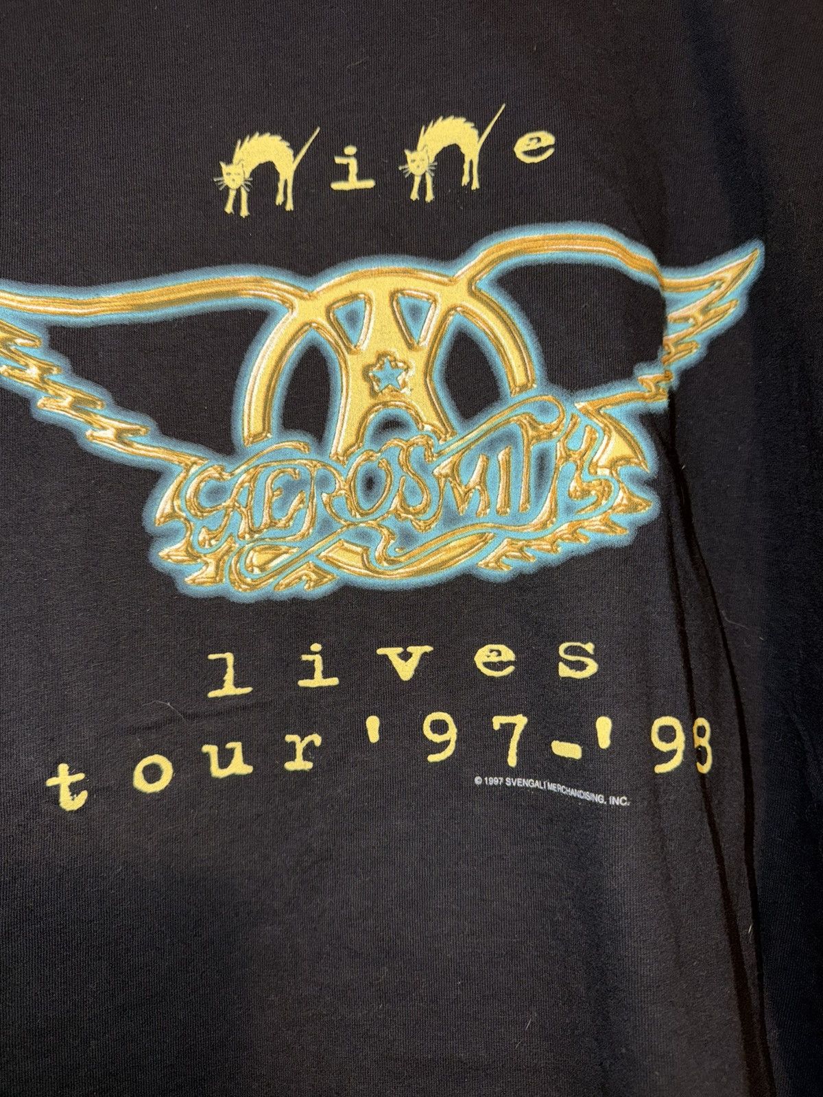 Vintage 1997 Aerosmith Nine Lives Tour T-Shirt Size XL
