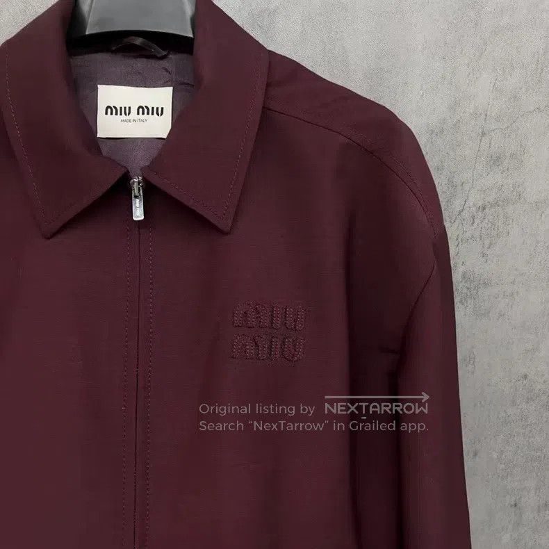 Miu Miu Miu Miu 36 Embossed Logo zipper jacket coat Size L / US 10 / IT 46 - 2 Thumbnail