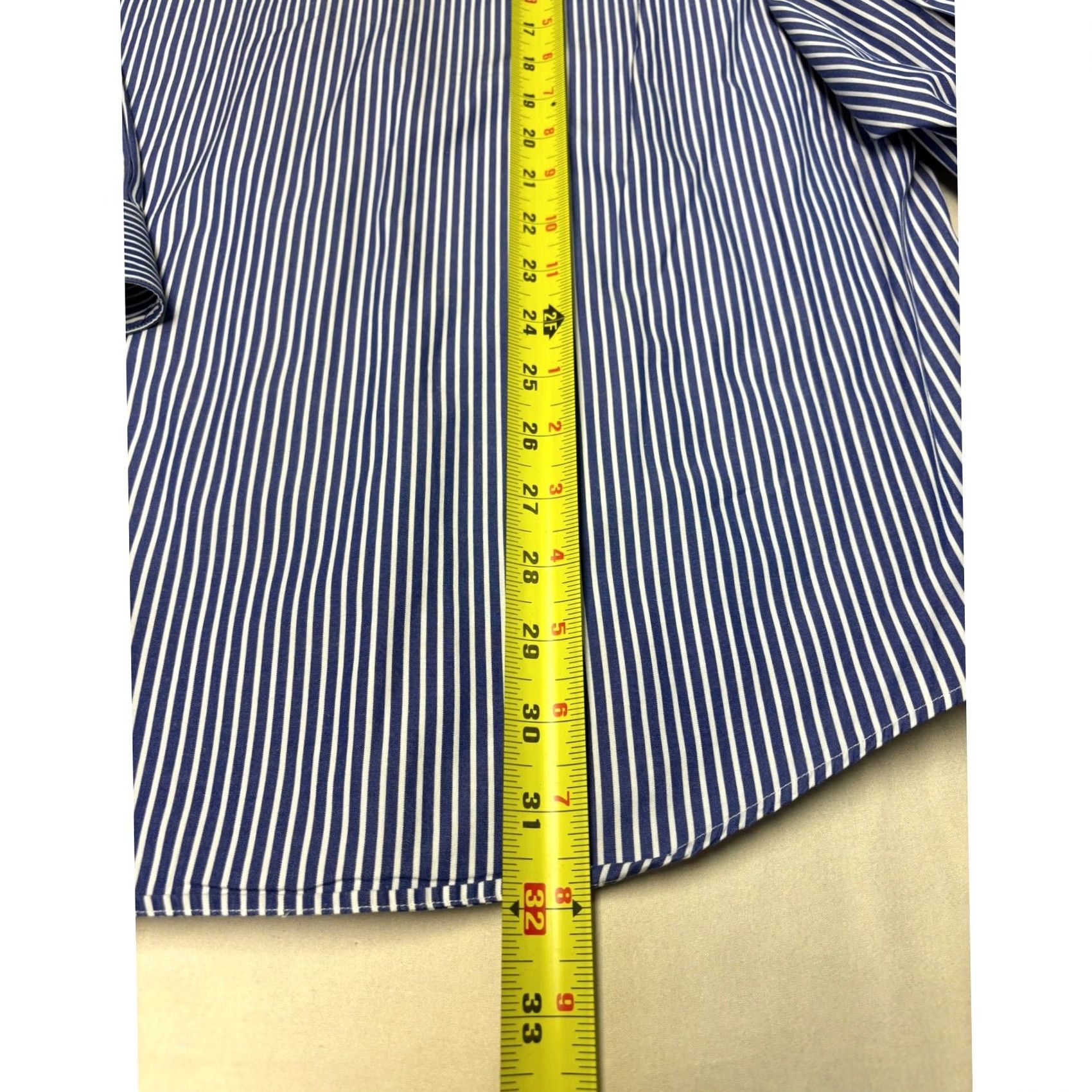 Brooks Brothers Brooks Brothers Dress Shirt Mens Striped Button Down Navy White 15.5 32/33 Regular Chest 46 Cotton Size 42R - 6 Thumbnail