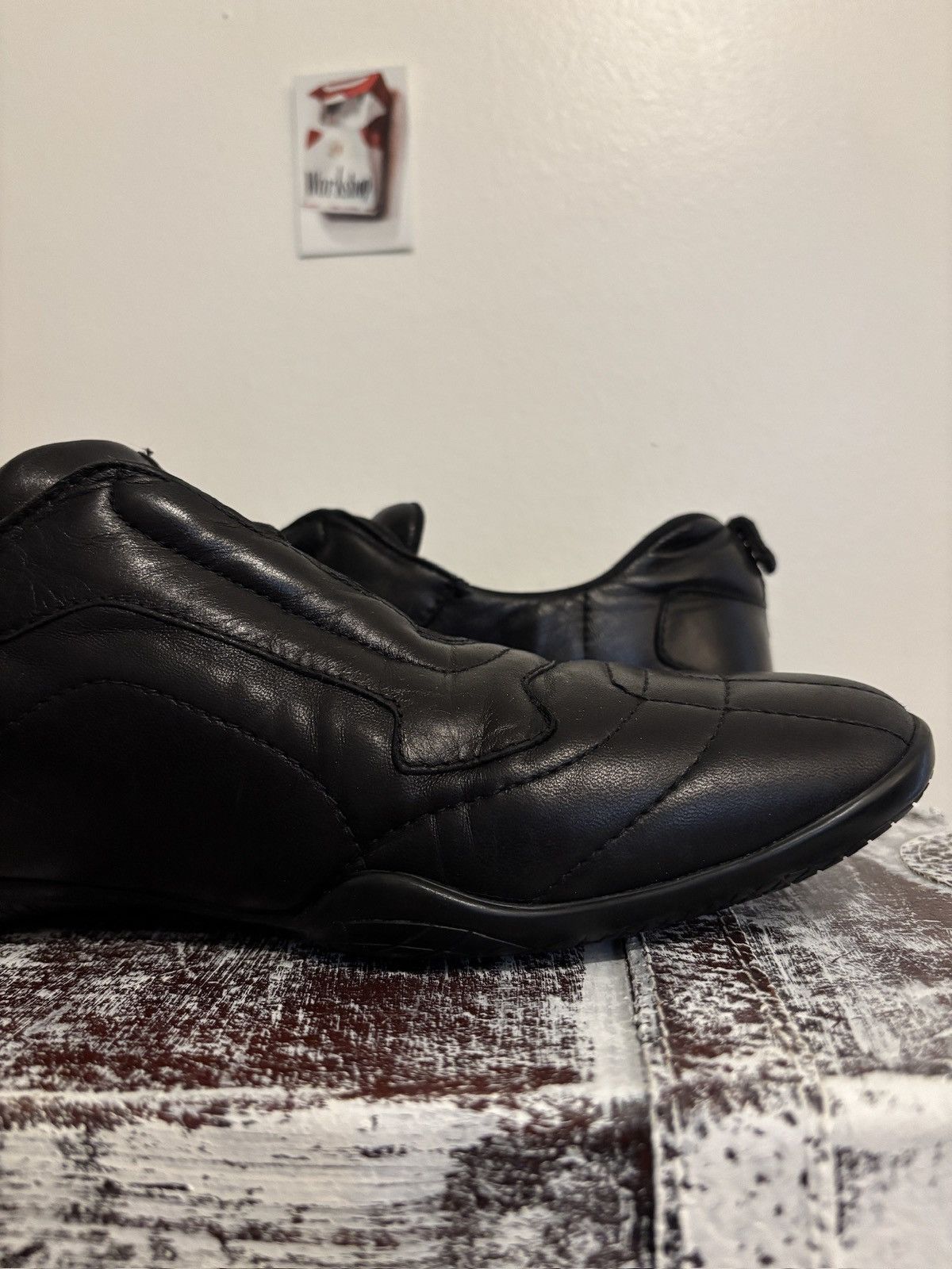 Prada Prada s/s2000 Square Toe Leather Luxury Trainers (damaged) Size US 12 / EU 45 - 18 Thumbnail