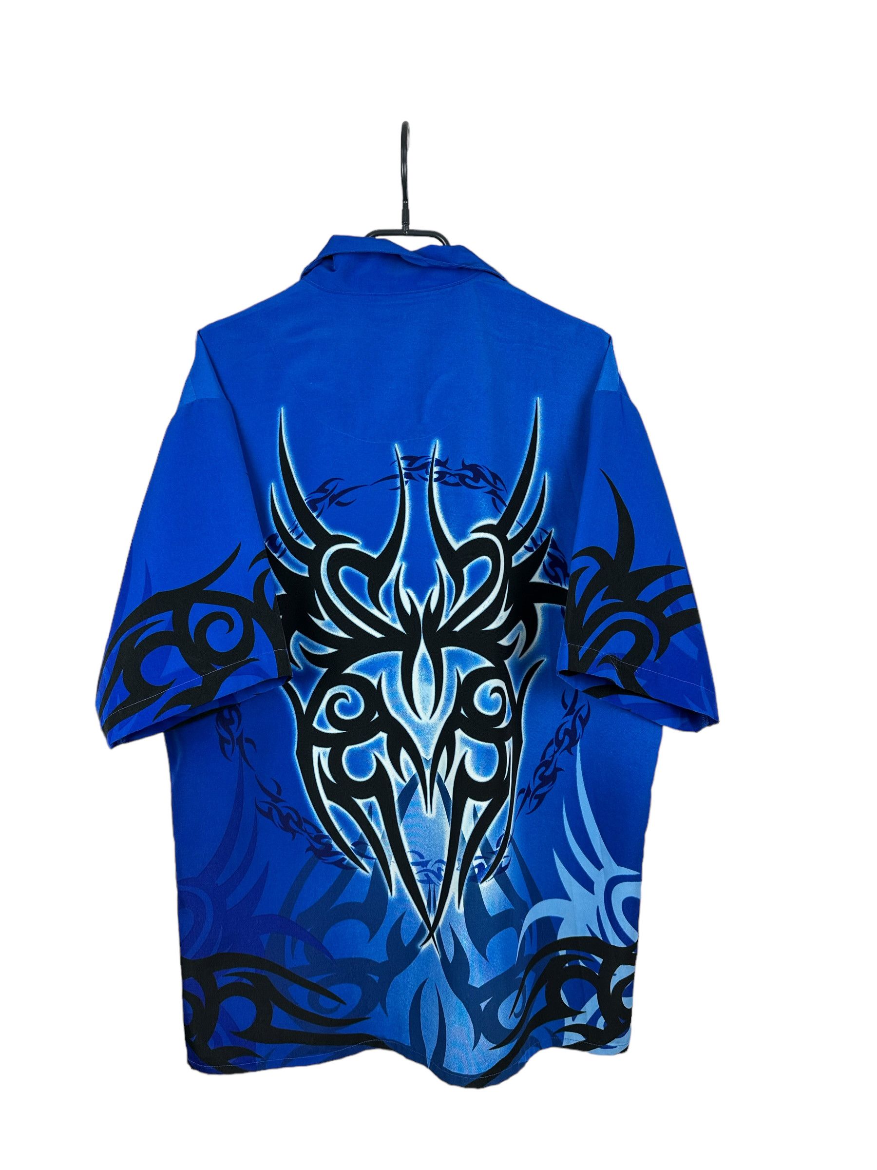 Vintage Vintage Y2k No Boundaries Shirt Button Up Flames Blue Rare Size US M / EU 48-50 / 2 - 6 Thumbnail