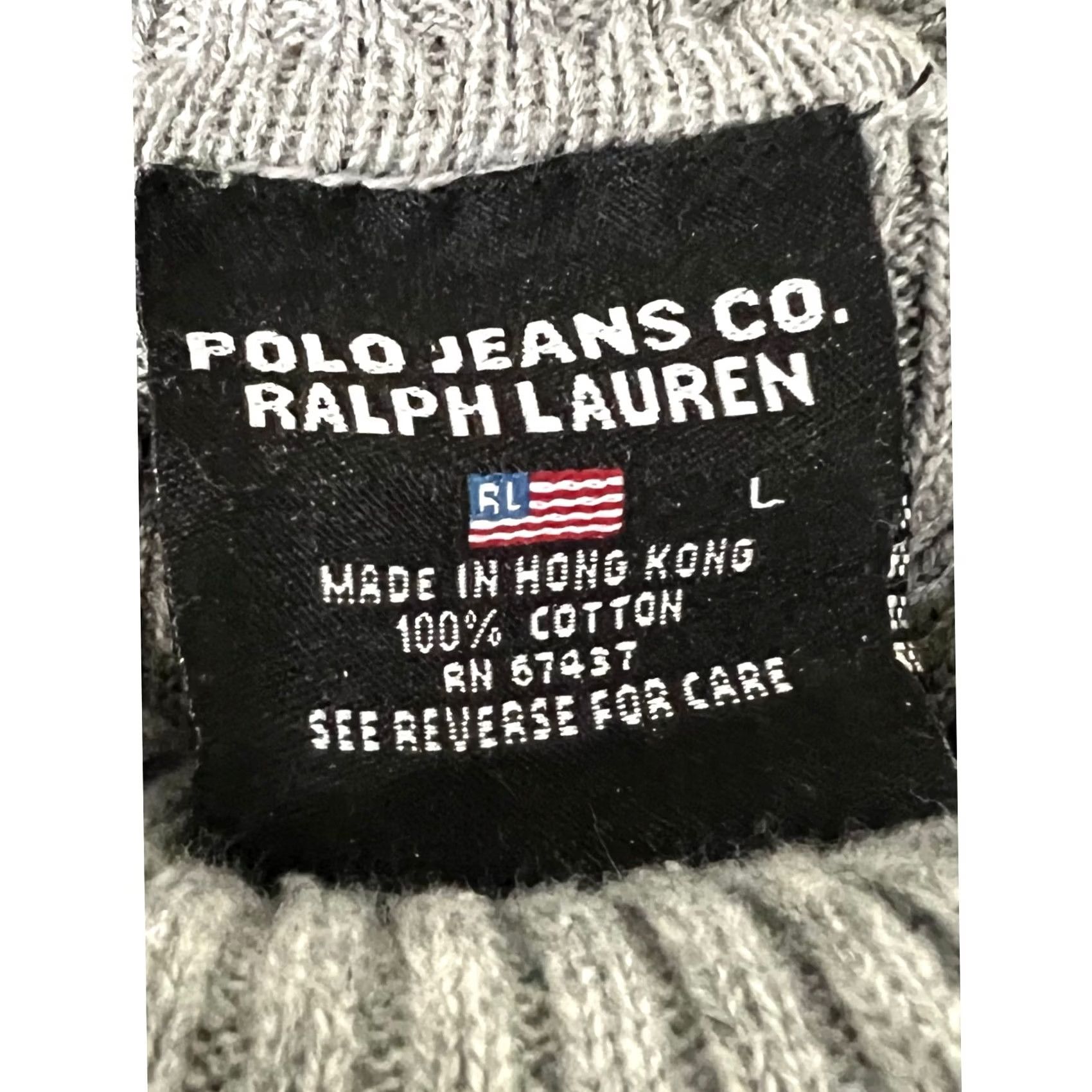 Ralph Lauren VINTAGE Polo Jeans Co. by Ralph Lauren Ribbed Turtleneck Women’s Grey Sweater Sz L Shirt Knit Pullover 90s Y2k Mens Womens Girls Boys Size L / US 10 / IT 46 - 4 Thumbnail