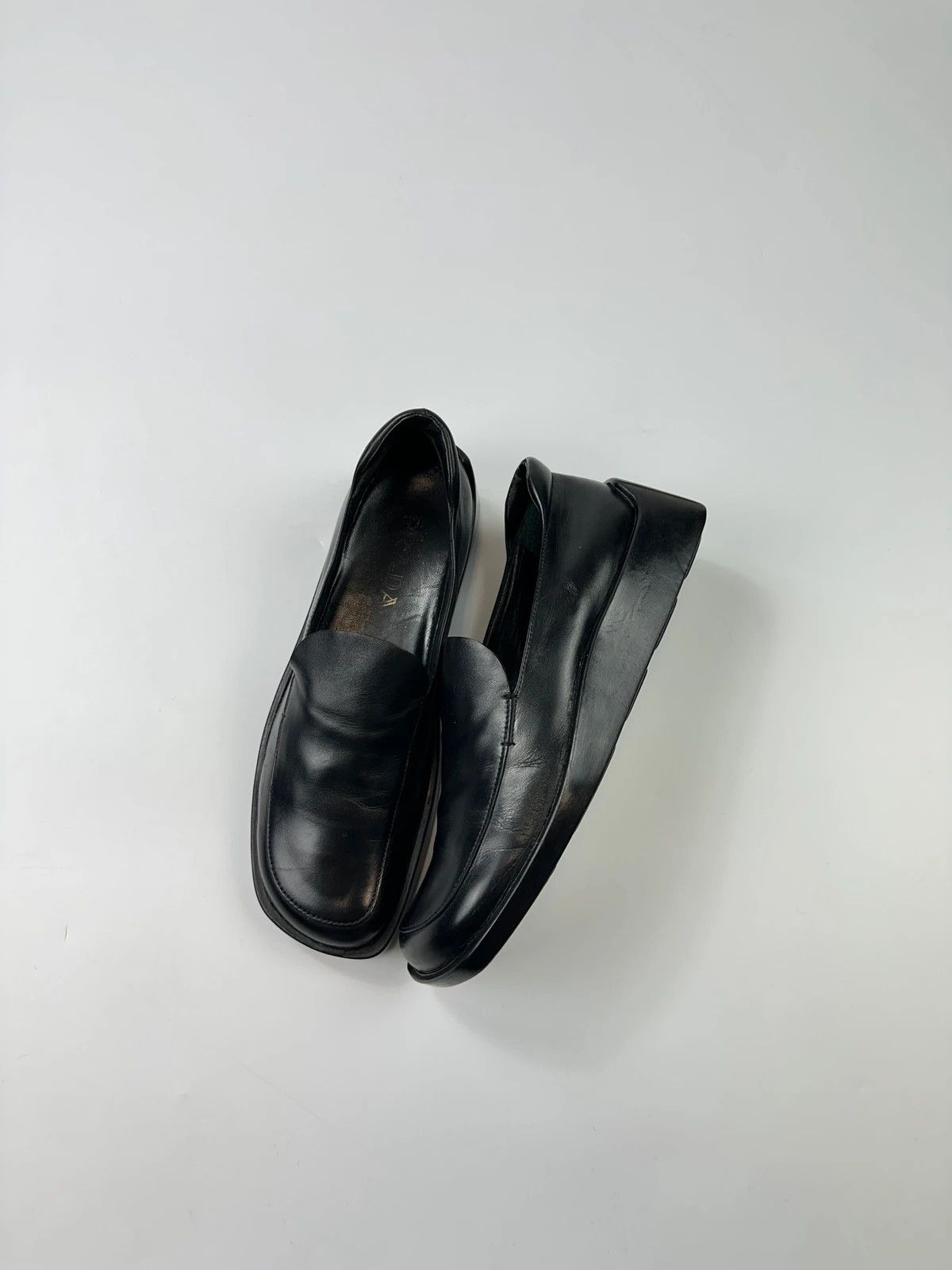 Prada Prada Milano SS1998 Black Leather Plateform Shoes Loafer Size US 8 / IT 38 - 1 Thumbnail