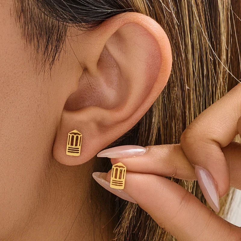 Jewelry Pencil Mini Stud Earrings Charm Earring Gift Size ONE SIZE - 1 Thumbnail
