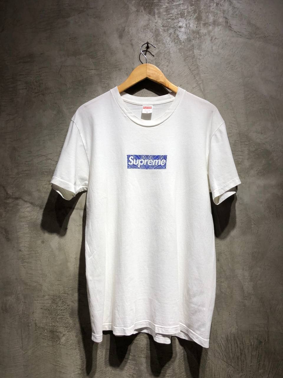 image of Supreme Bandana Box Logo Tee in White, Men's (Size Medium)