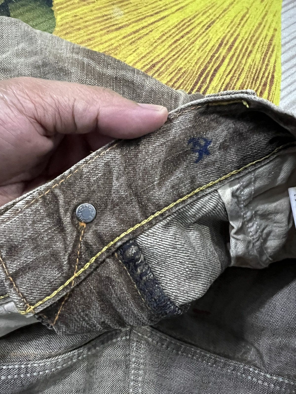 Edwin 💥FLARE💥VINTAGE EDWIN 503 BLUE TRIP FADED DENIM VERY RARE Size US 33 - 19 Thumbnail