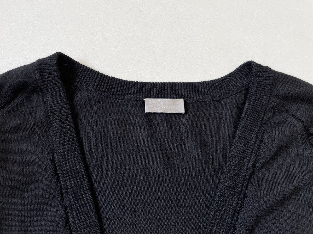 Dior × Hedi Slimane A/W 06 Black Distressed Wool Cardigan Size US M / EU 48-50 / 2 - 4 Thumbnail