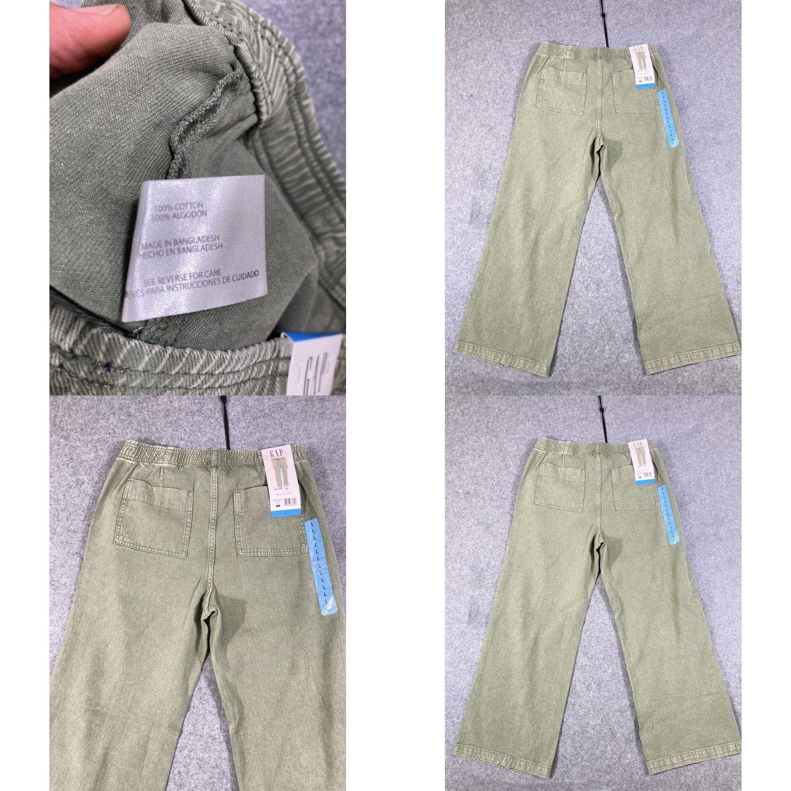 Gap Gap Pull On Pants Womens L Green Denim Straight Leg Elastic Waist Preppy NWT Lounge Pockets Size 36" / US 14 / IT 50 - 8 Thumbnail