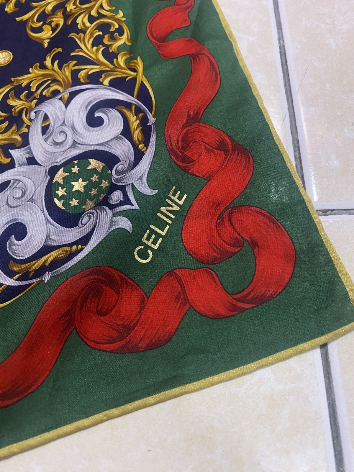 Celine × Vintage Vintage Celine Scarf Silk 20.5x21 inches Size ONE SIZE - 4 Thumbnail