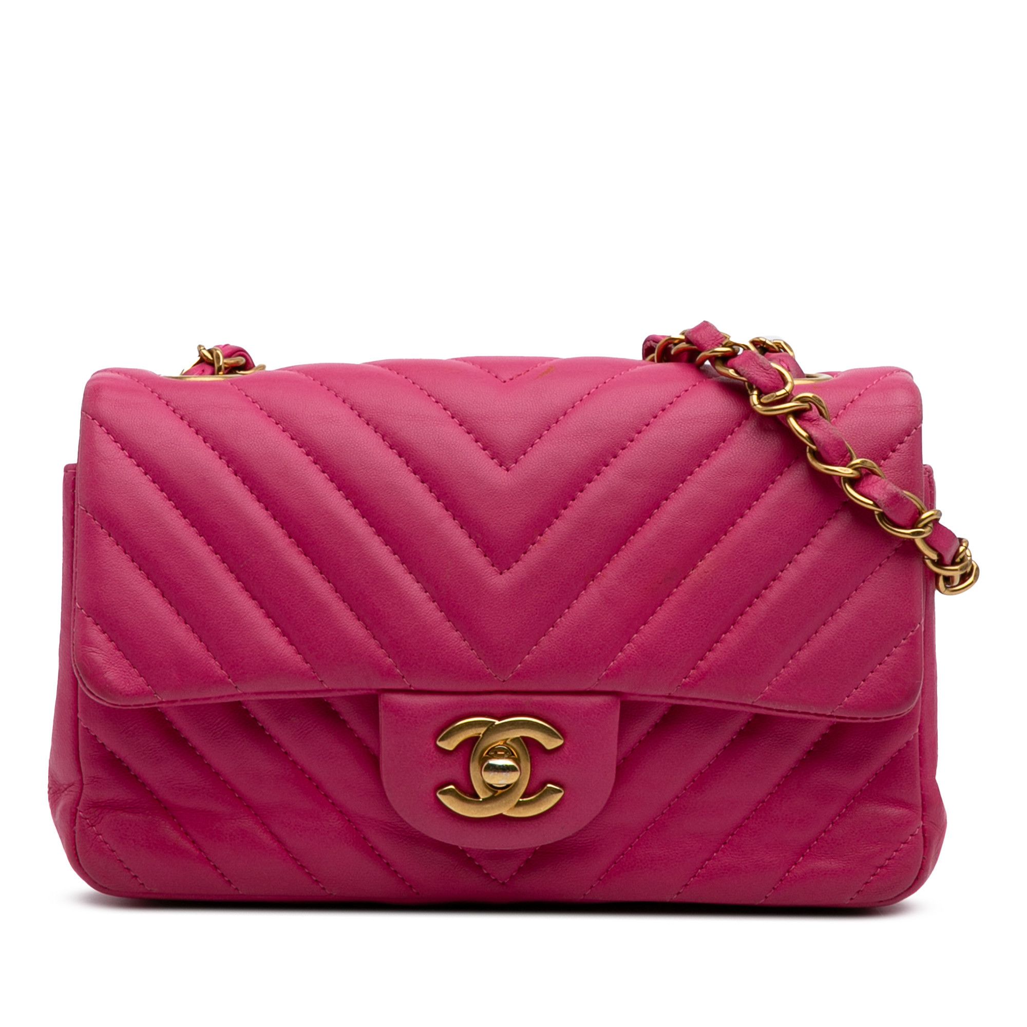 Chanel Chanel Mini Rectangular Classic Chevron Lambskin Single Flap Size ONE SIZE - 1 Thumbnail