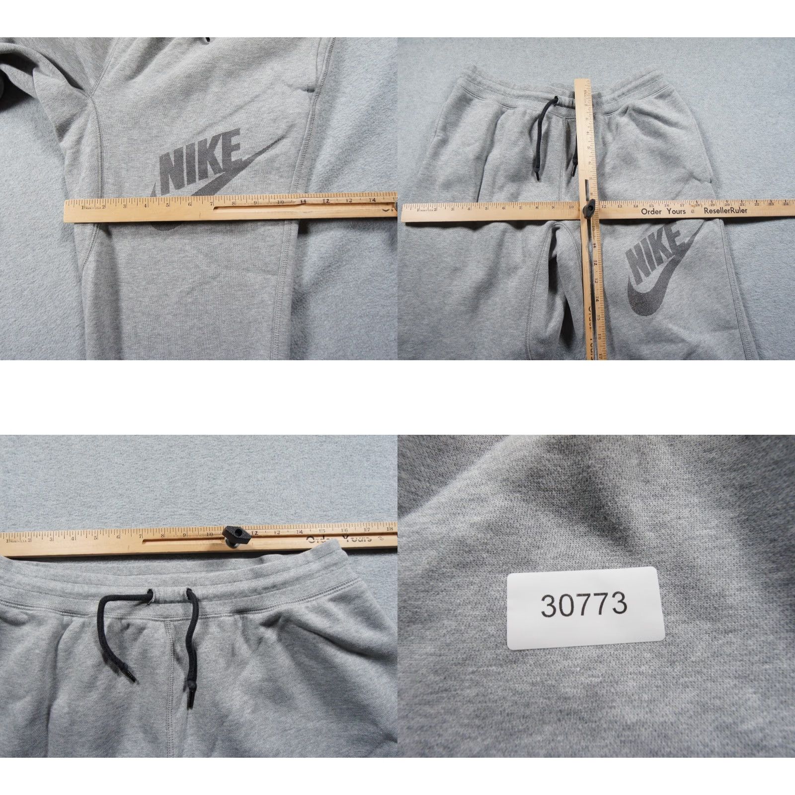 Nike Nike Sweatpants Mens M Gray Joggers Fleece Tapered Swoosh Casual Size US 31 - 9 Thumbnail
