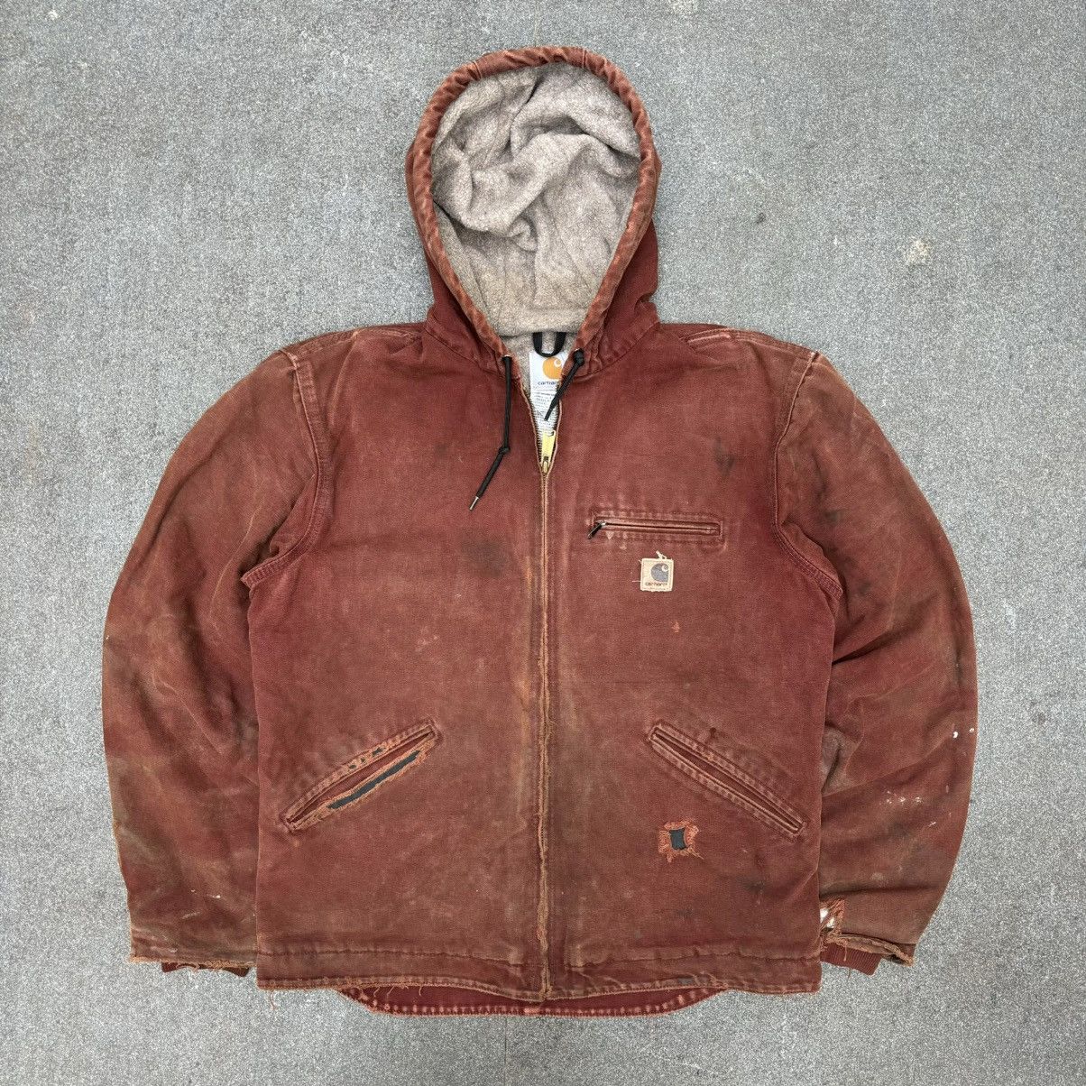Carhartt × Vintage Rare💥Vintage Carhartt Sherpa lined hooded Jacket J141 CLY Size US M / EU 48-50 / 2 - 1 Thumbnail