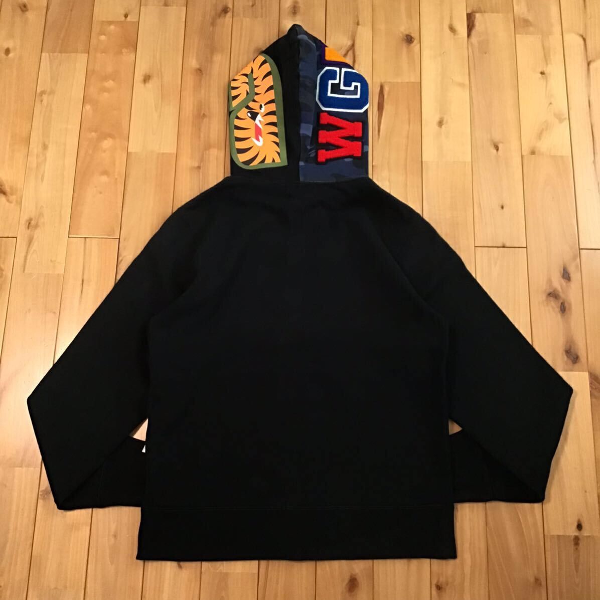 Bape BAPE Blue camo x black shark full zip hoodie a bathing ape Grailed