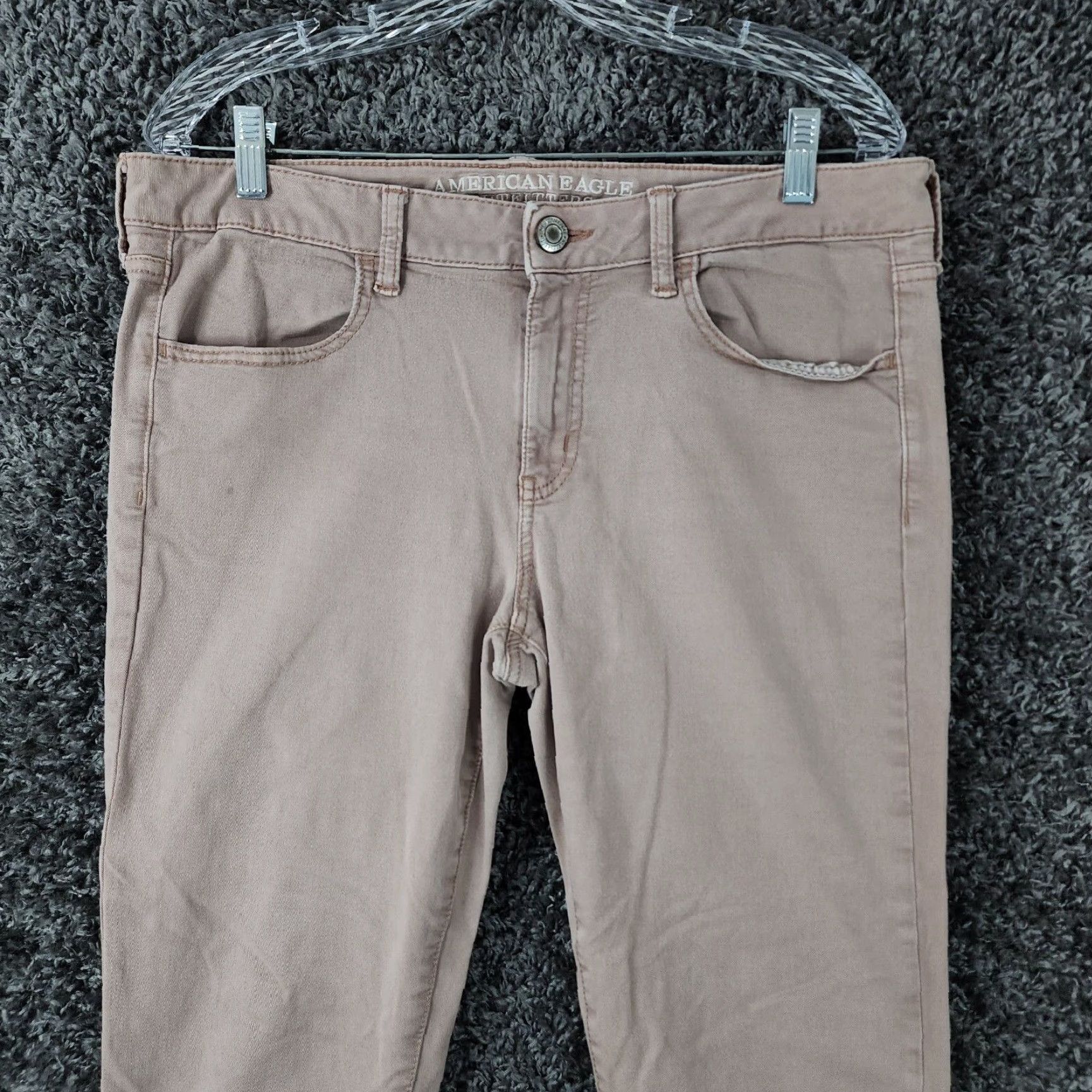 American Eagle Outfitters American Eagle Jeans Womens 14 Pink 34W x 28L Super Stretch Jeggings Size 36" / US 14 / IT 50 - 2 Thumbnail