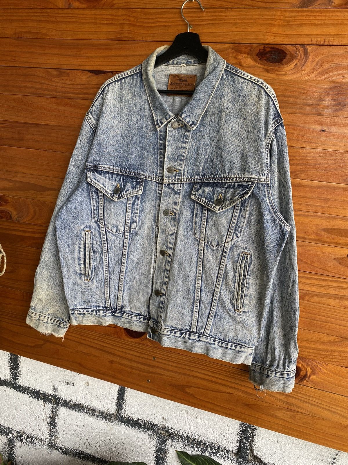 Vintage Vintage Bobson American Basic Acid Wash Denim Jacket 80s–90s Size US XL / EU 56 / 4 - 4 Thumbnail