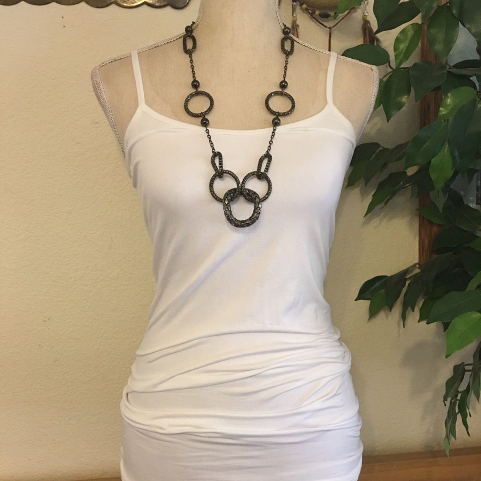 Jewelry Modern black chrome tone chain link necklace Size ONE SIZE - 9 Thumbnail