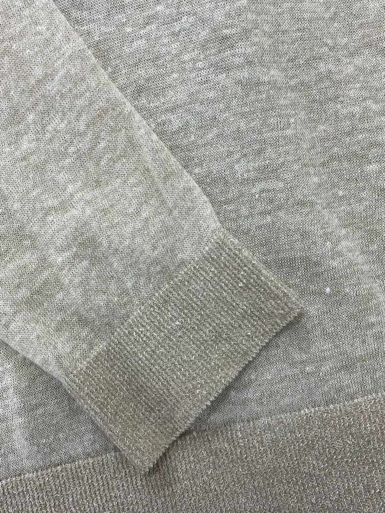 Brunello Cucinelli Brunello Cucinelli Beige Gold Thread Knit Top Size S / US 4 / IT 40 - 2 Thumbnail