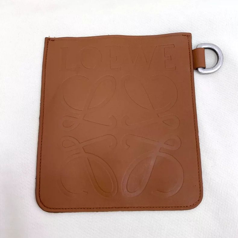 Loewe Loewe Muted beige logo leather card cotton hooded drawstri Size S / US 4 / IT 40 - 5 Thumbnail