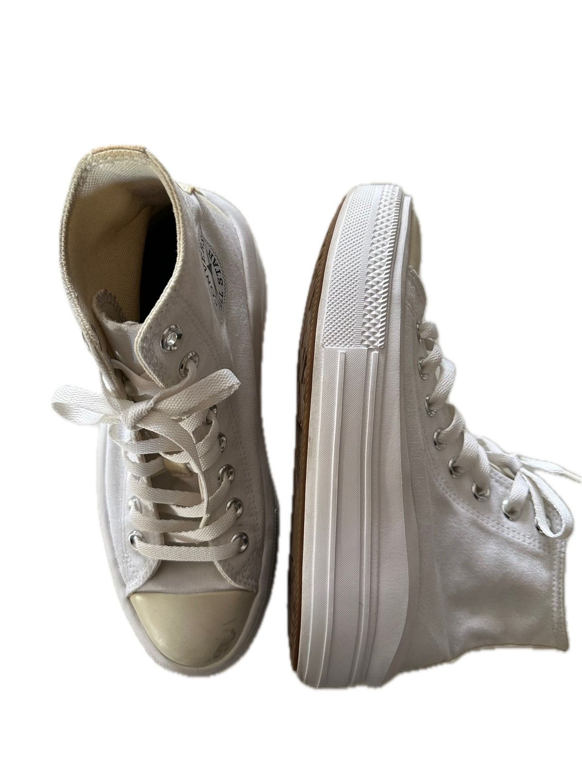Converse Converse Chuck Taylor All Star Hi Top Platform Shoe White 7 Size US 7 / IT 37 - 4 Thumbnail