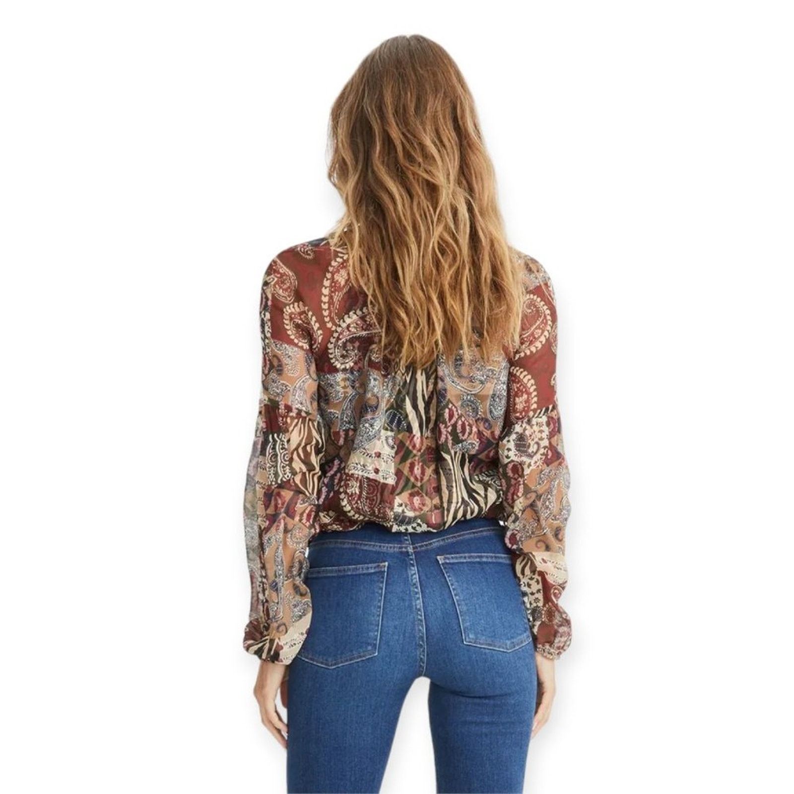 Veronica Beard Veronica Beard Jayce Silk Patchwork Blouse Print Size 2 Size XS / US 0-2 / IT 36-38 - 4 Thumbnail