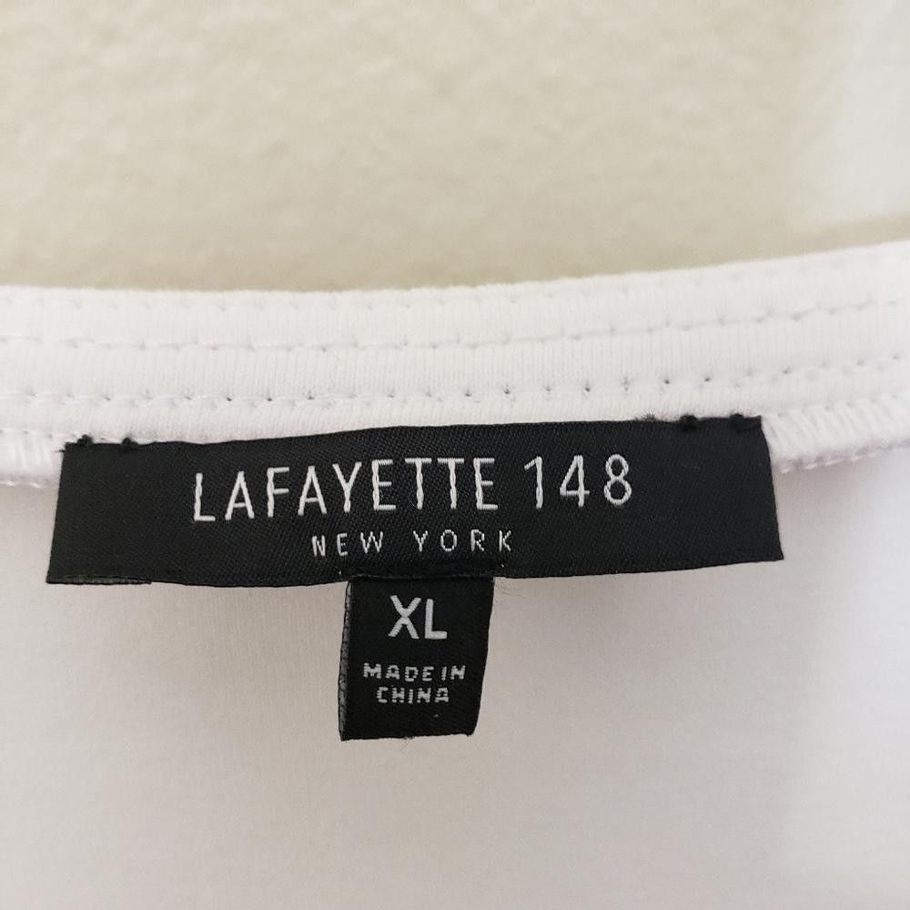 Designer CT1305a Ladies Lafayette 148 XL White Blouse Size XL / US 12-14 / IT 48-50 - 3 Thumbnail